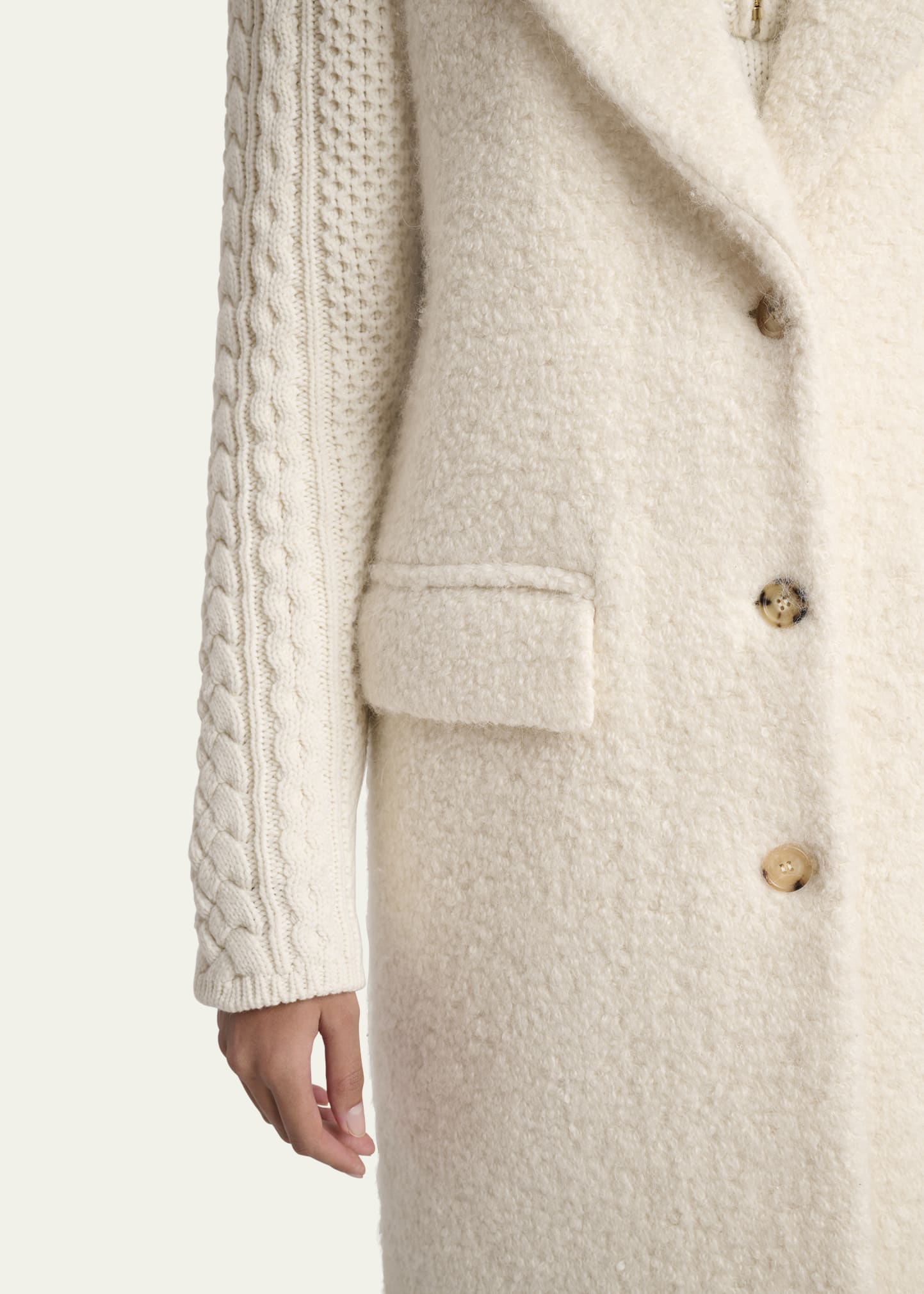 Gabriela Hearst Charles Fisherman-Sleeves Single-Breasted Boucle