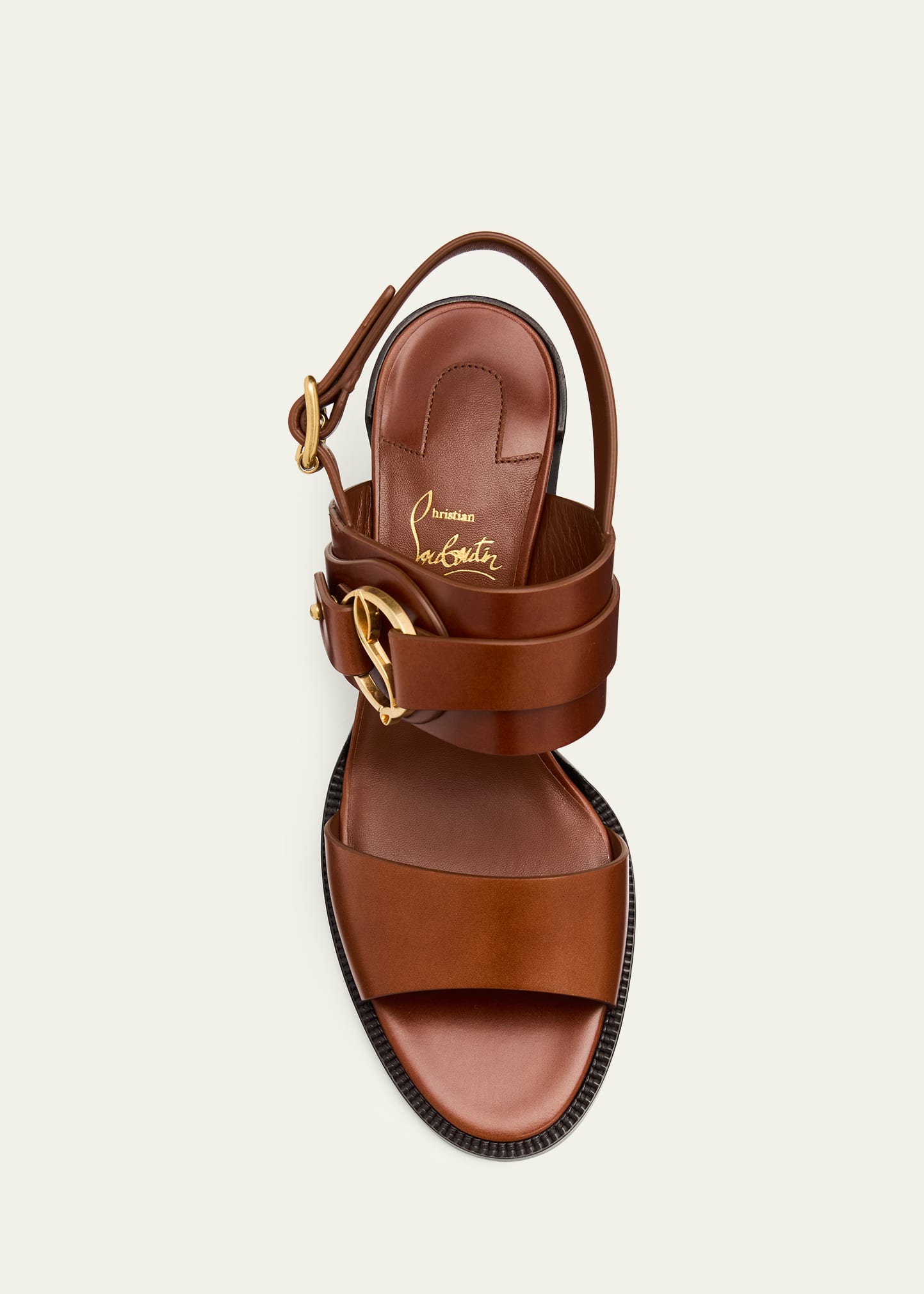 Christian Louboutin 70mm Her in Roma Leather Block-Heel Sandals