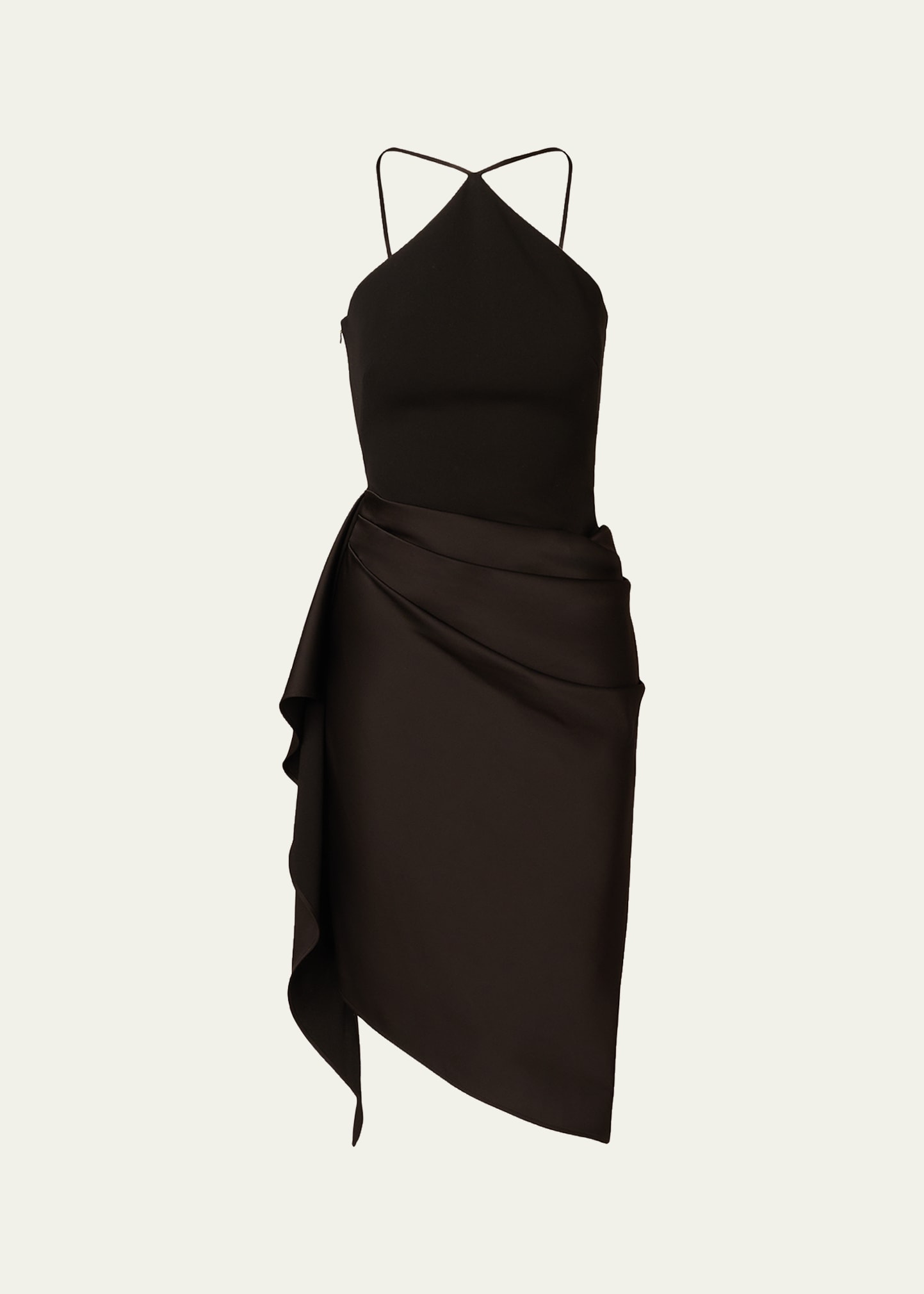 aidan by aidan mattox pleated halter midi dress Aidan Mattox Crepe Pleated Halter Midi Dress
