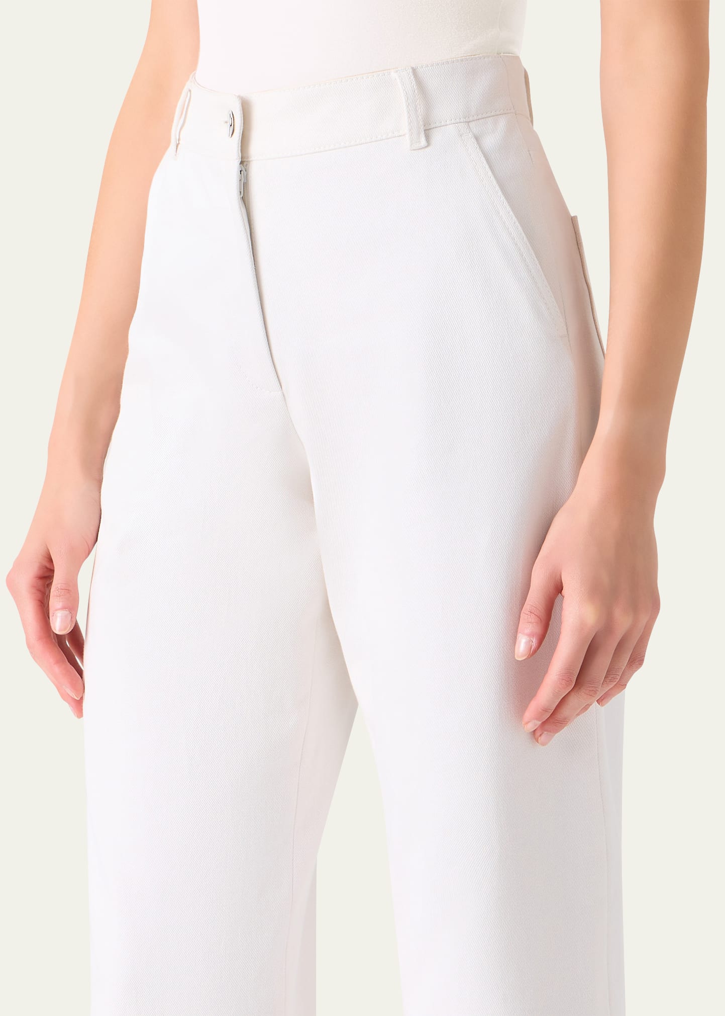 Akris Finnian Wide-Leg Denim Pants - Bergdorf Goodman