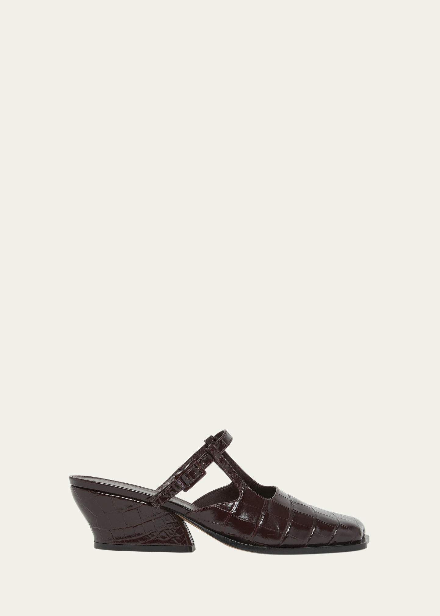 Loewe Onda Croc-Embossed Leather Mules - Bergdorf Goodman