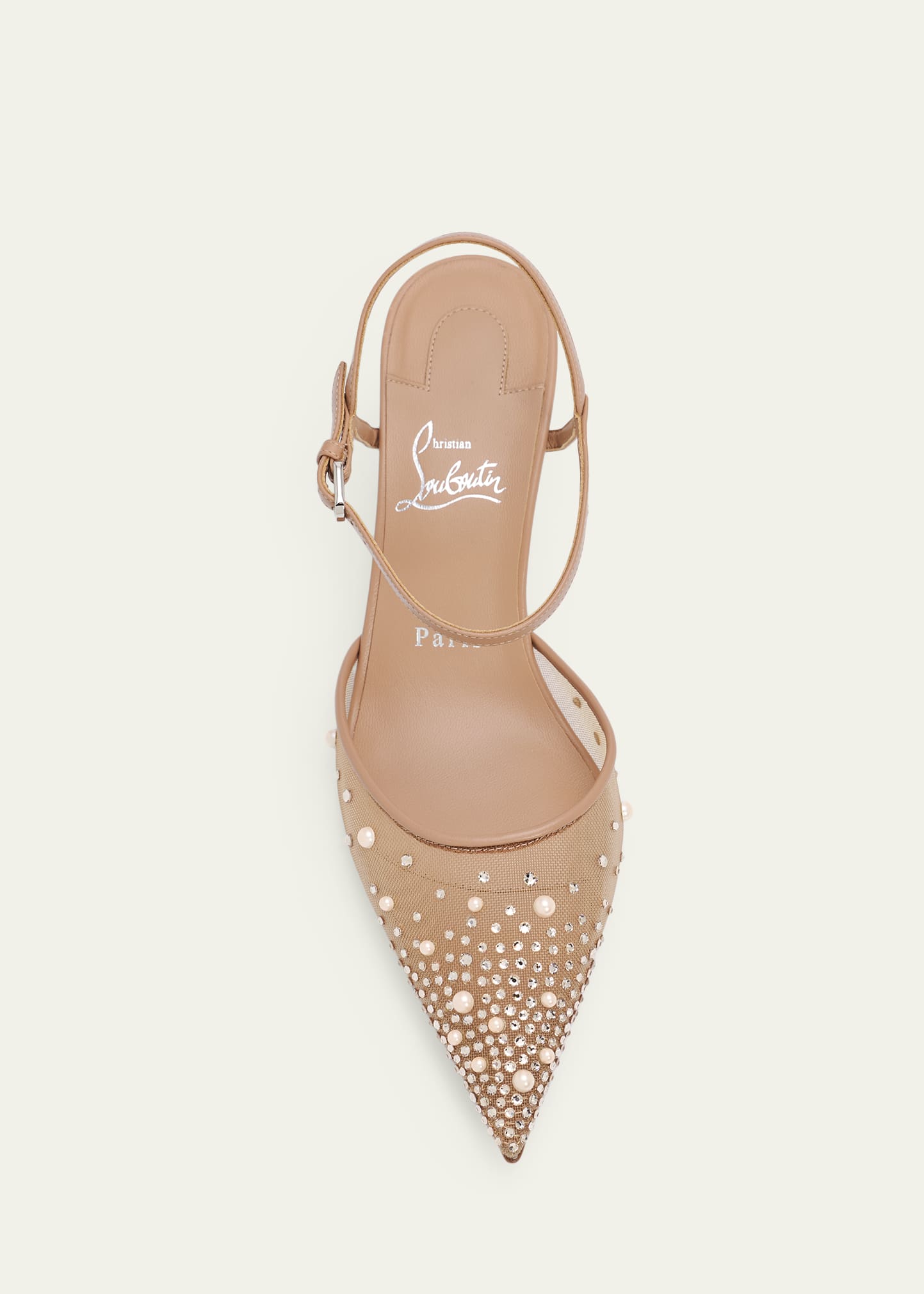 Christian Louboutin 60mm Miss Z Riviera Strass Mesh Pumps