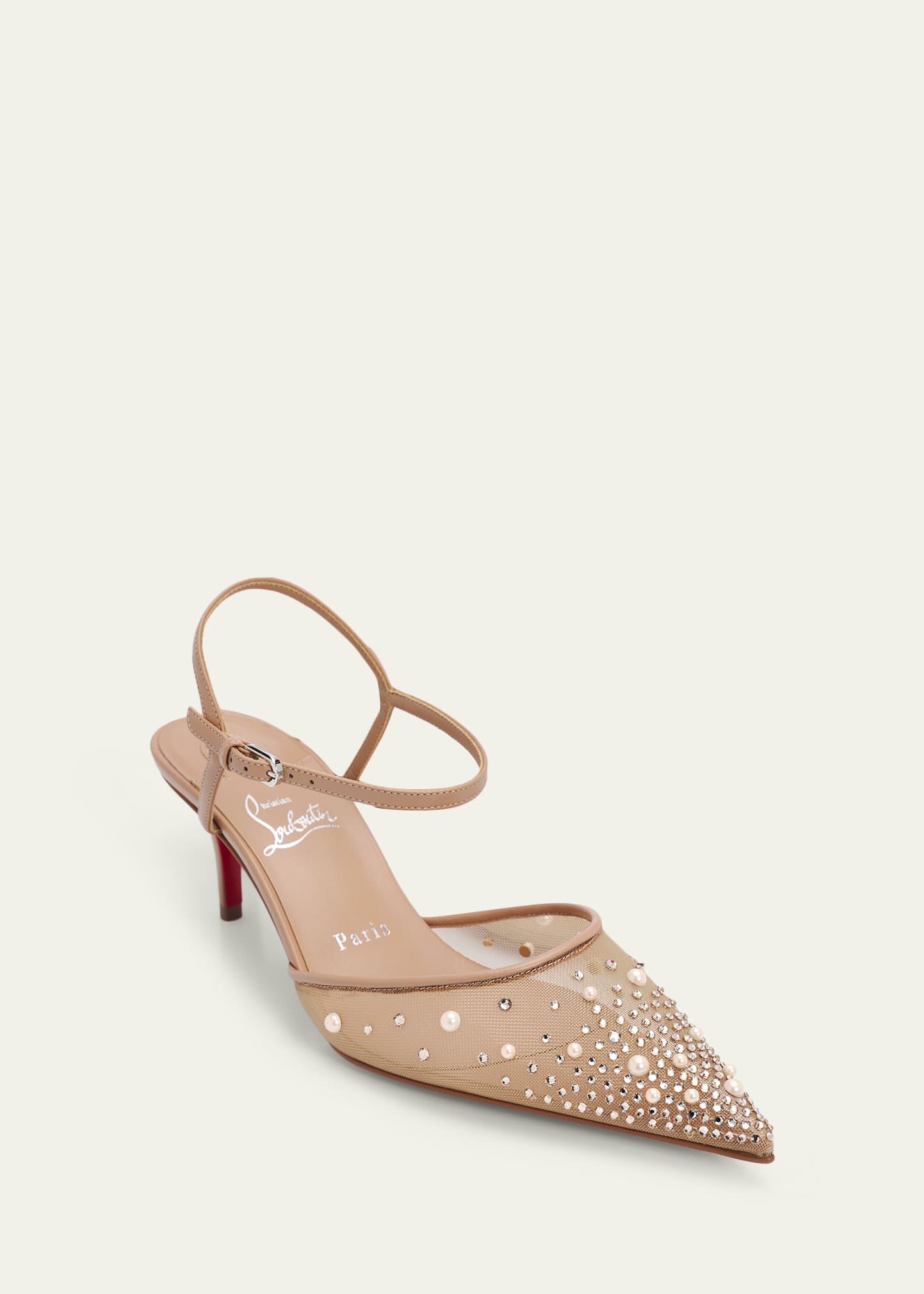Christian Louboutin 60mm Miss Z Riviera Strass Mesh Pumps