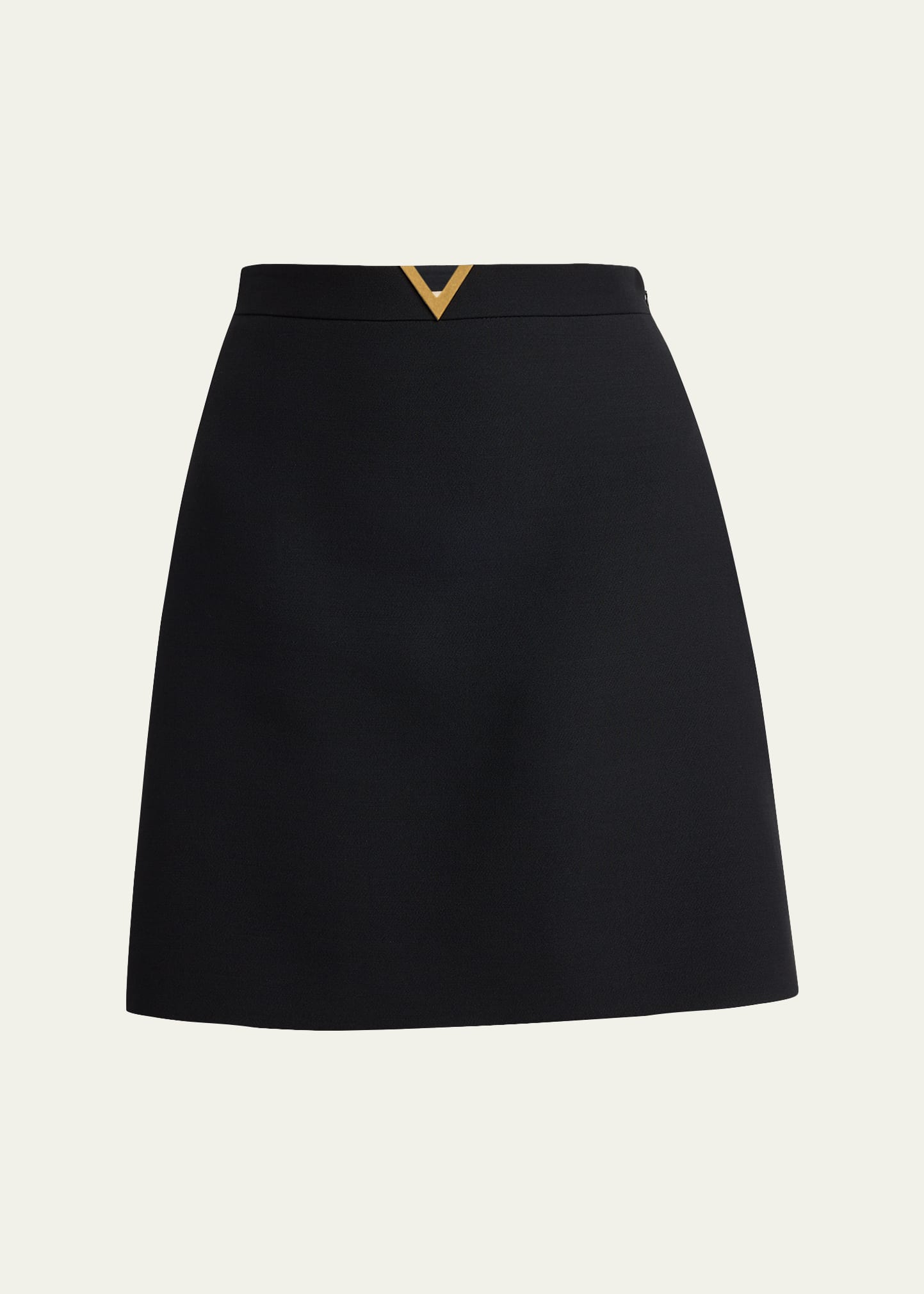 Valentino Garavani V-Logo Wool Crepe Mini Skirt - Bergdorf Goodman