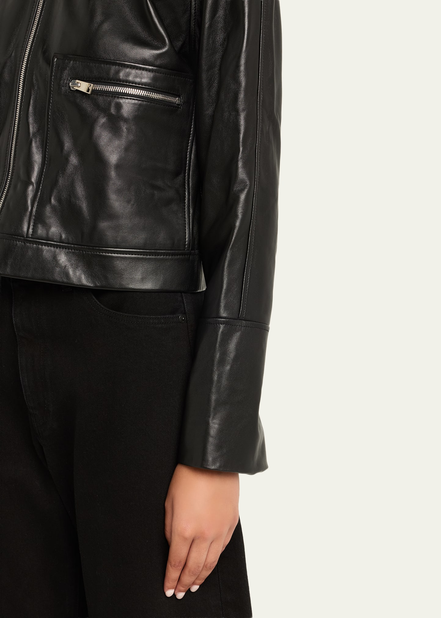 FRAME The Leather Zip Jacket - Bergdorf Goodman