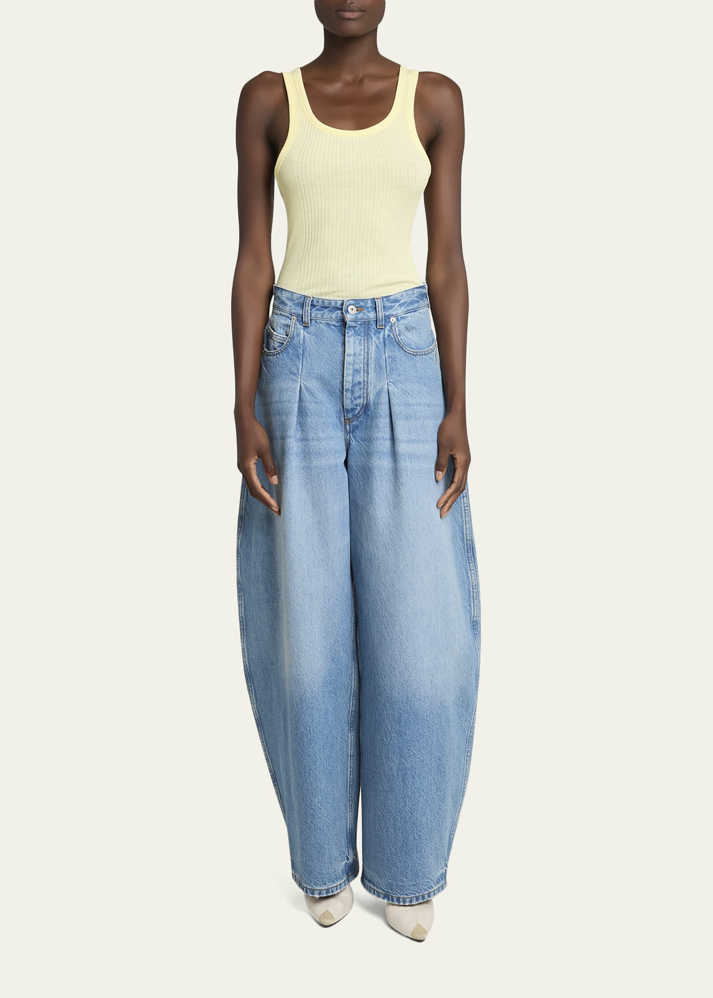Jacquemus The Ovalo De-Nimes Denim Pants - Bergdorf Goodman