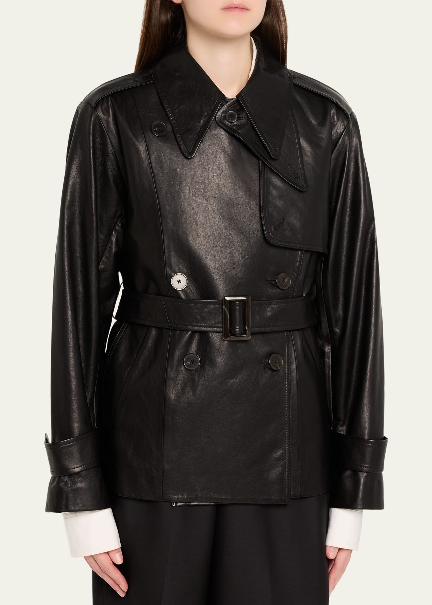 Heirlome Iggy Belted Leather Trench Jacket - Bergdorf Goodman