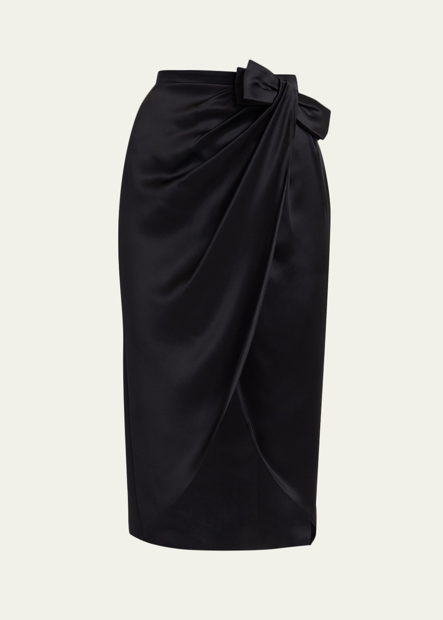 Valentino Garavani Draped Silk Bow Midi Tulip Skirt - Bergdorf Goodman