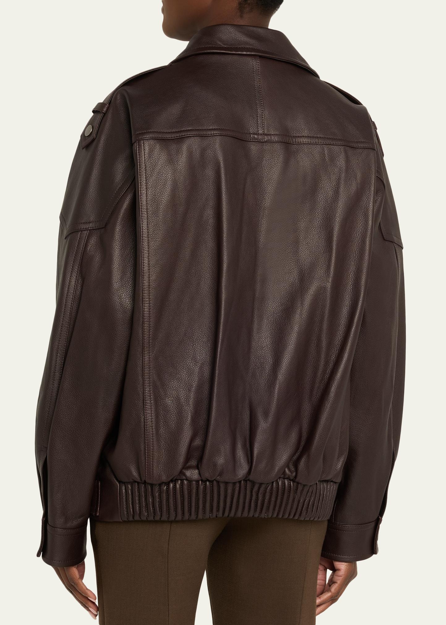 Vince Oversized Leather Aviator Jacket - Bergdorf Goodman