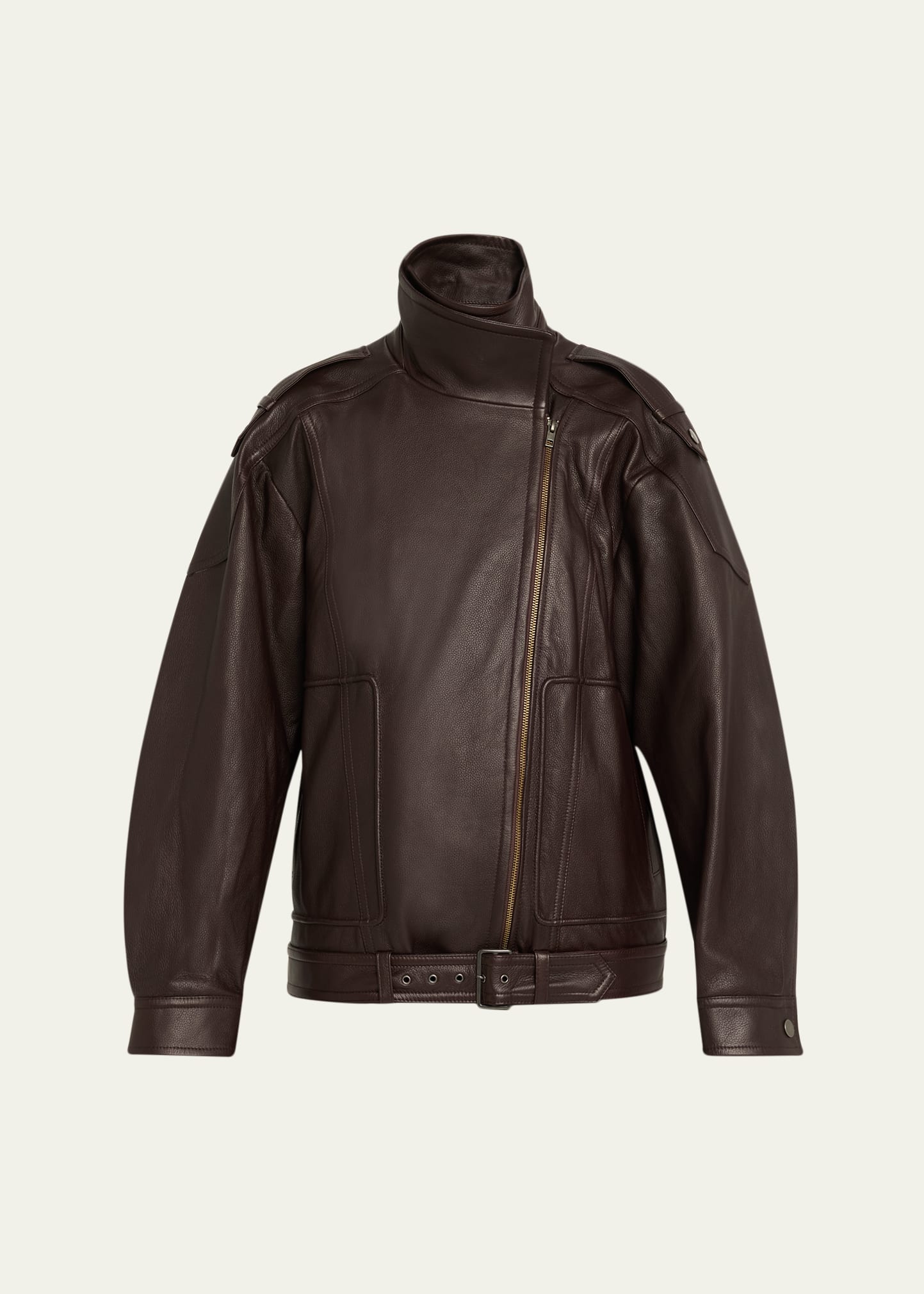 Vince Oversized Leather Aviator Jacket - Bergdorf Goodman display picture 1