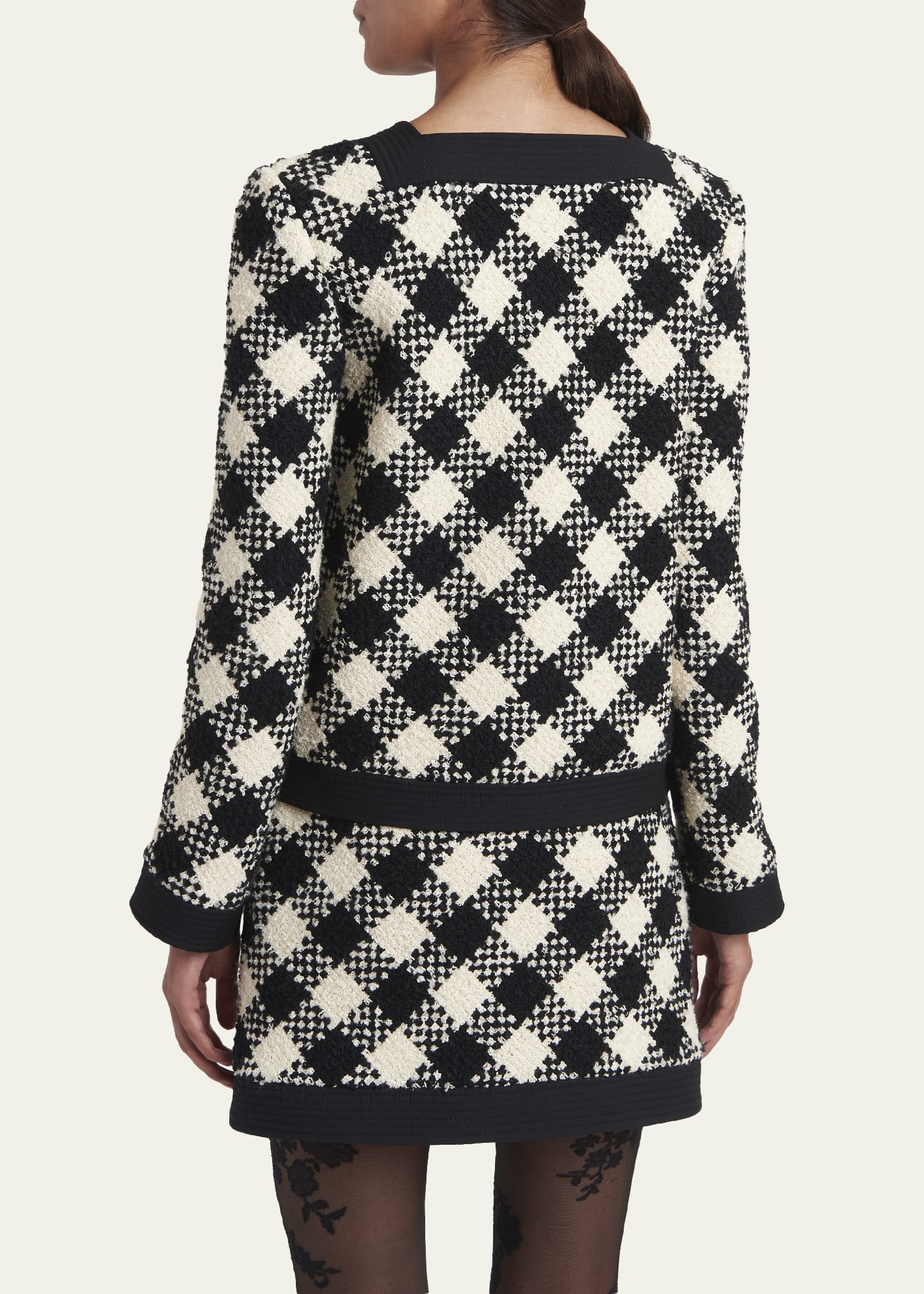 Valentino Garavani Buffalo Check Tweed Single-Breasted Jacket