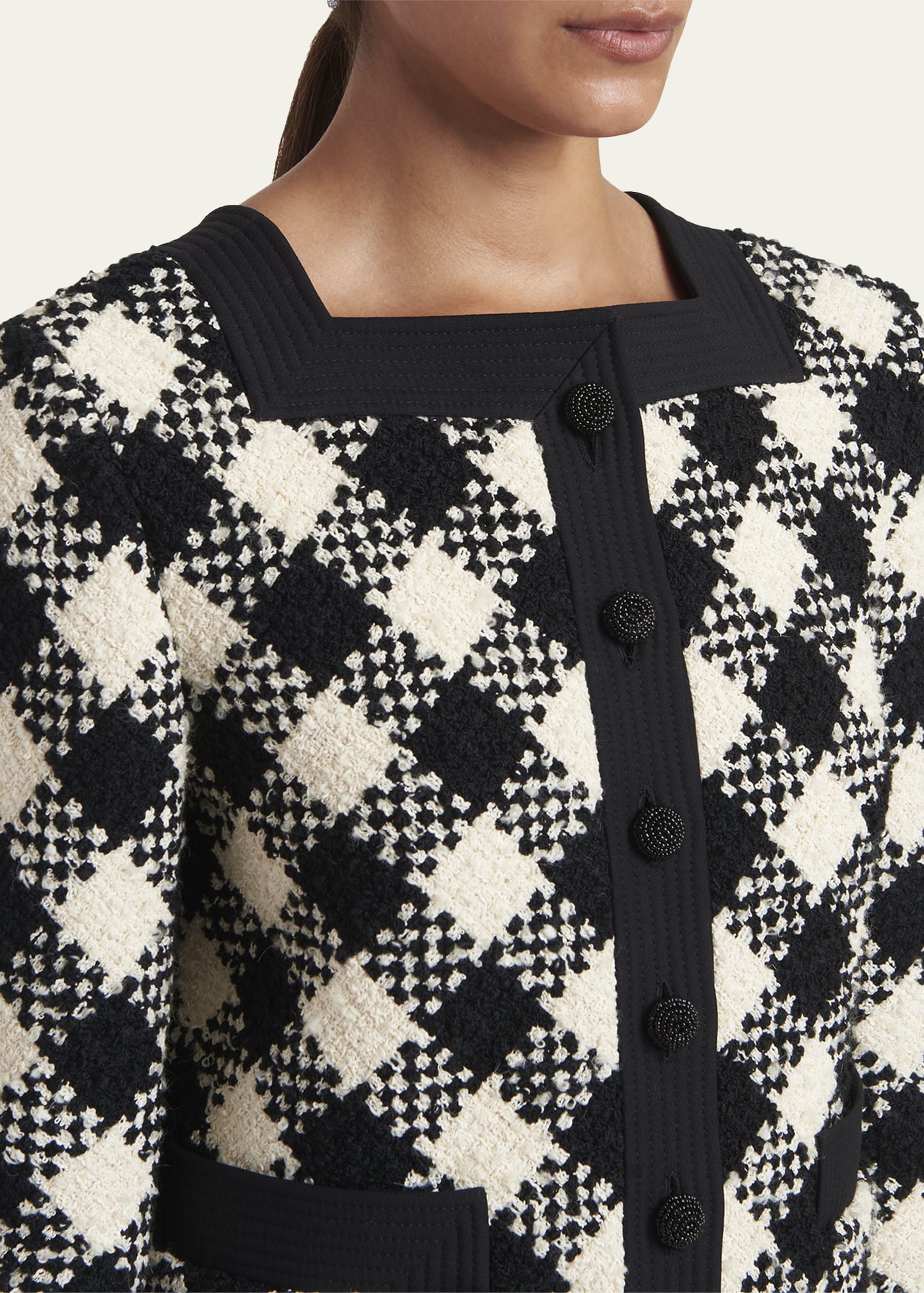 Valentino Garavani Buffalo Check Tweed Single-Breasted Jacket