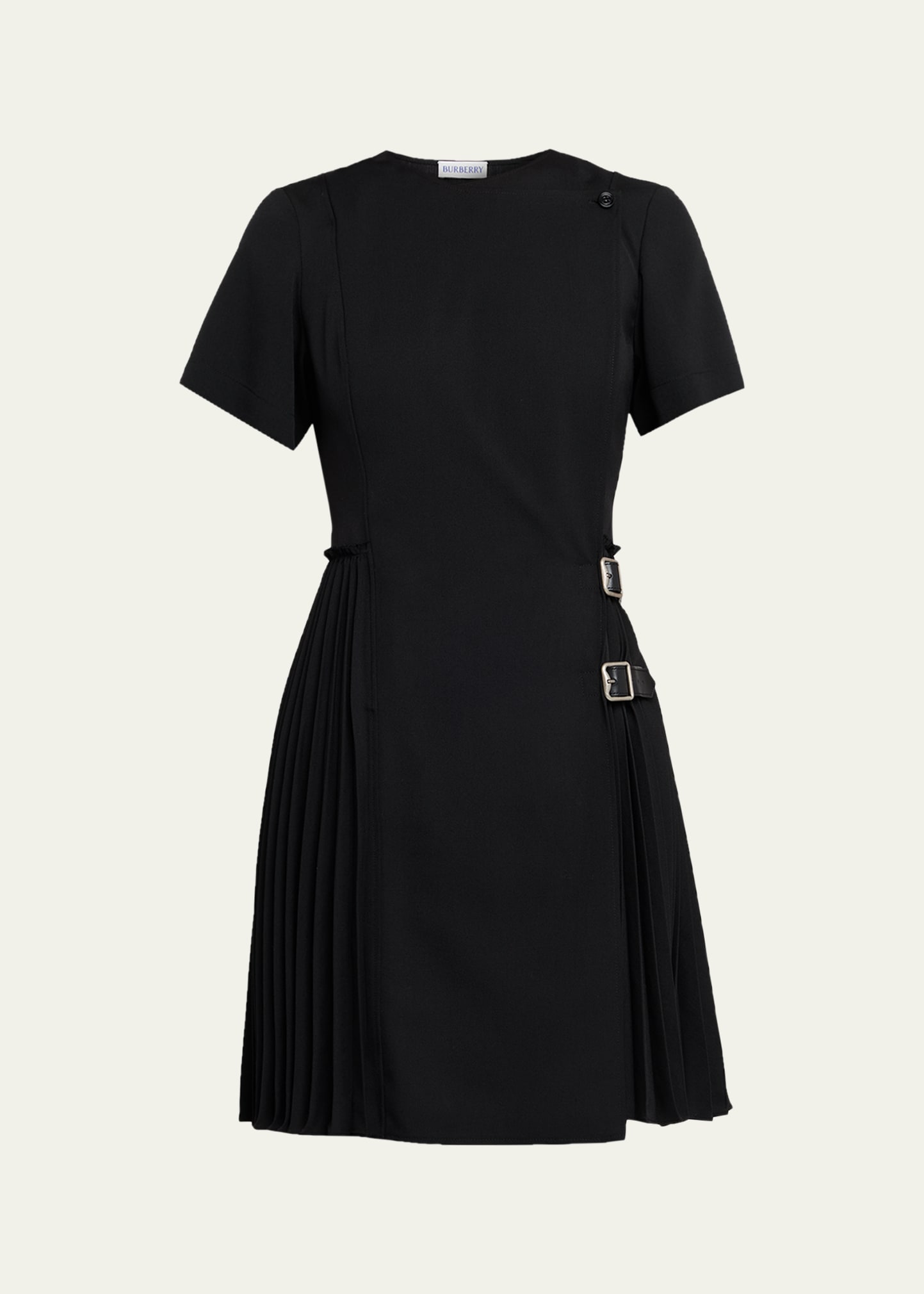 BURBERRY アヴリル テディインターシャ セータードレス　128 Burberry Ada Pleated Wrap Mini Dress - Bergdorf Goodman