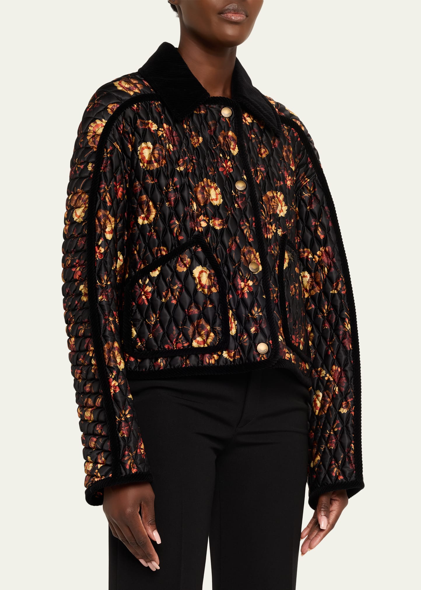 Burberry Floriston Corduroy-Trim Quilted Barn Jacket - Bergdorf