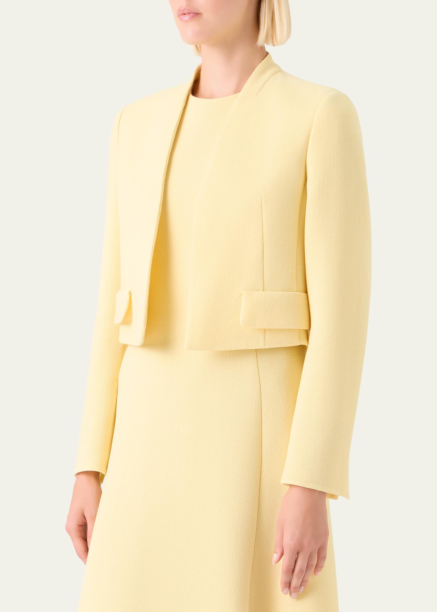 Akris Helena Wool Crepe Open-Front Short Jacket - Bergdorf Goodman