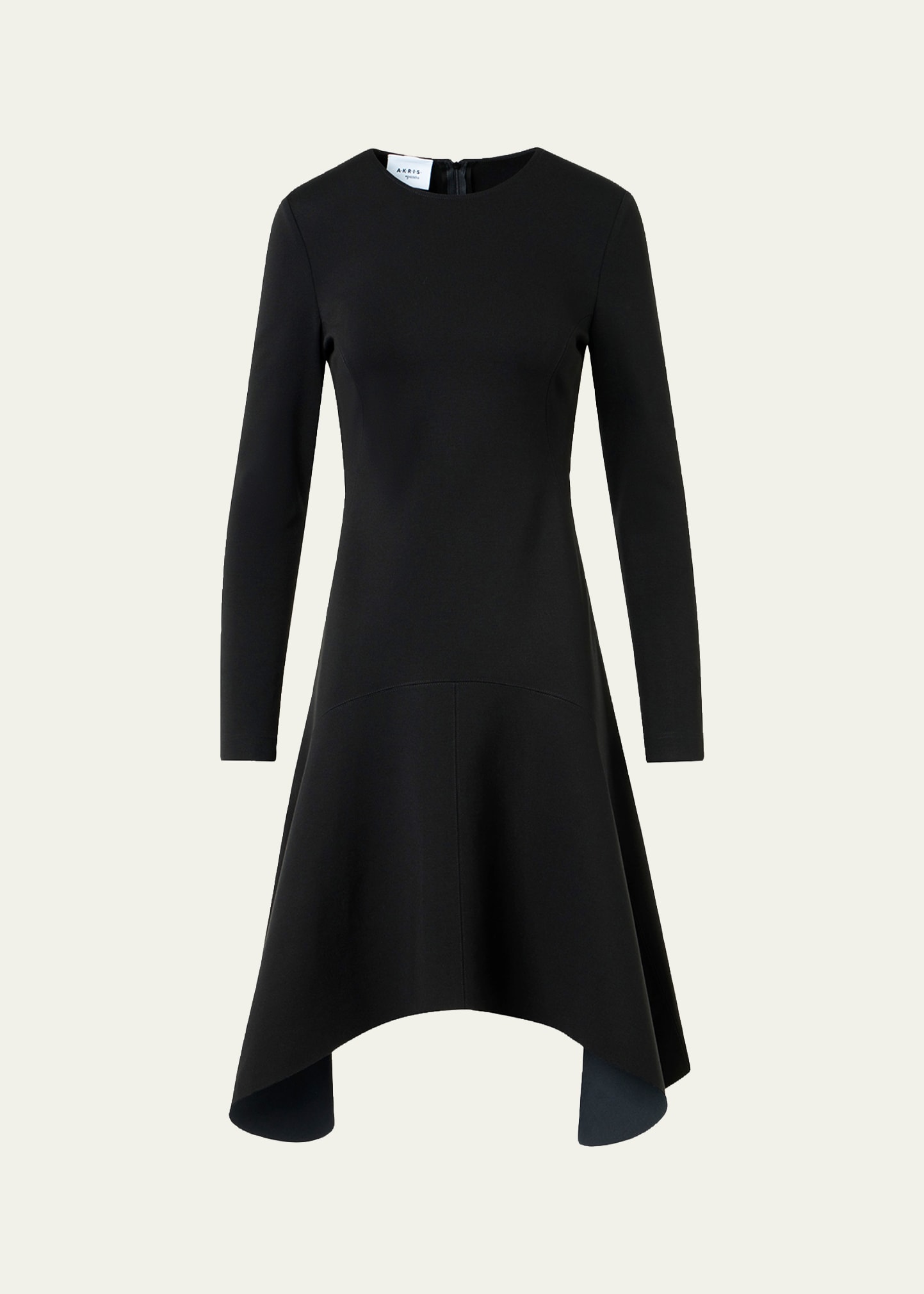 women's belted mockneck long-sleeve stretch jersey dress EILEEN FISHER Organic-Cotton Jersey Mock-Neck Dress