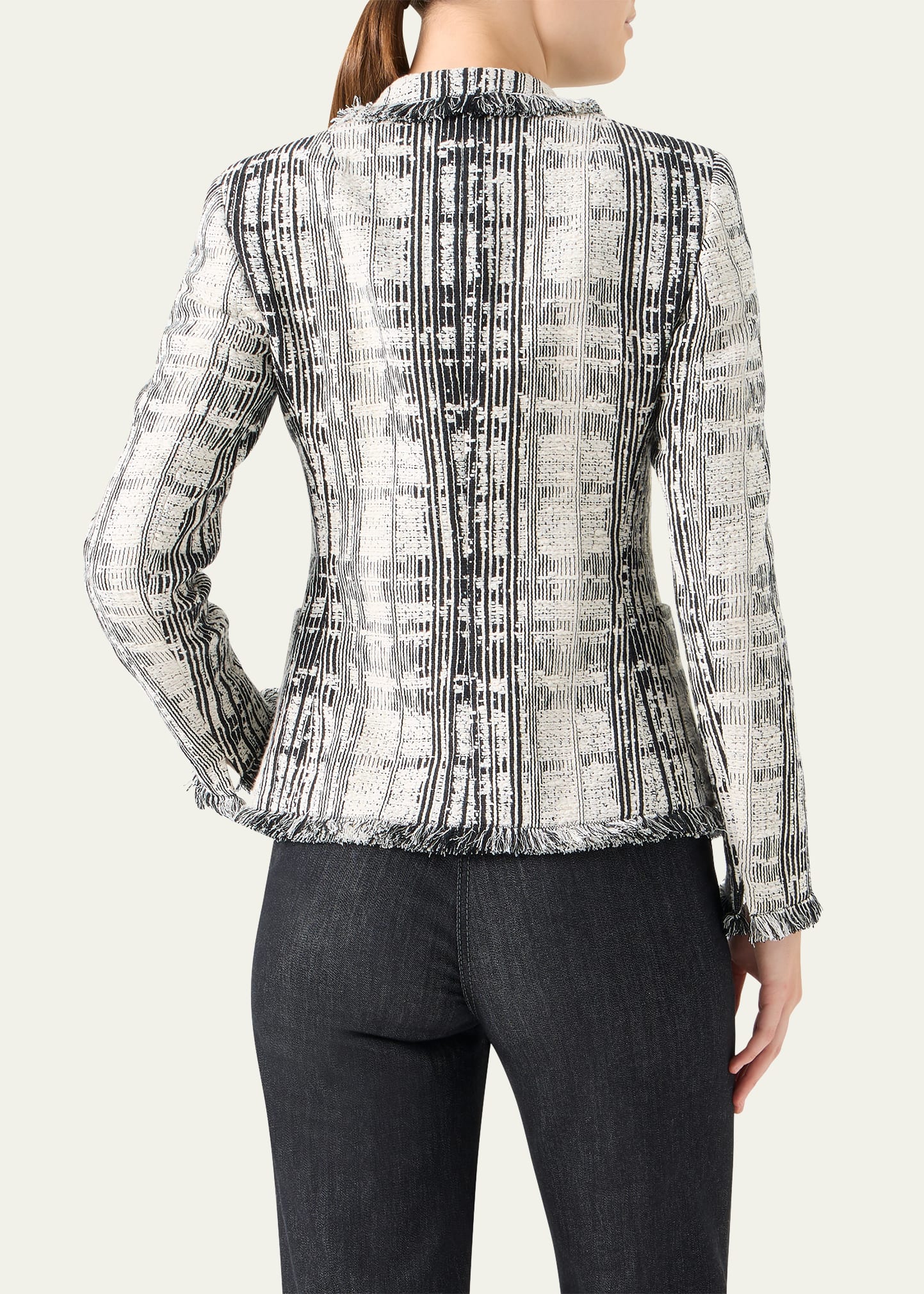 Akris punto Fringed Boucle Tweed Double-Breasted Blazer - Bergdorf