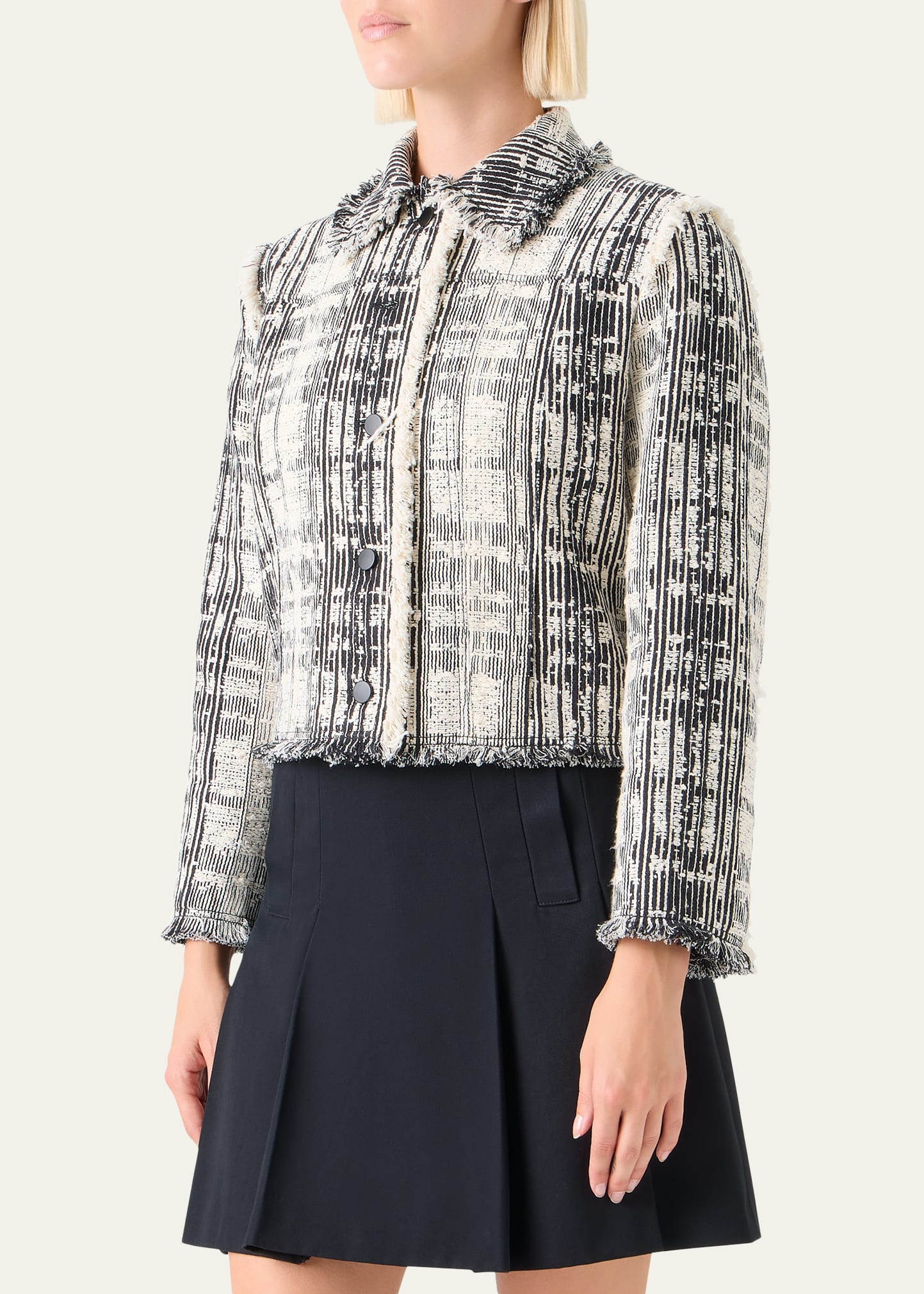 Akris punto Textured Raw Cotton Denim Jacket - Bergdorf Goodman