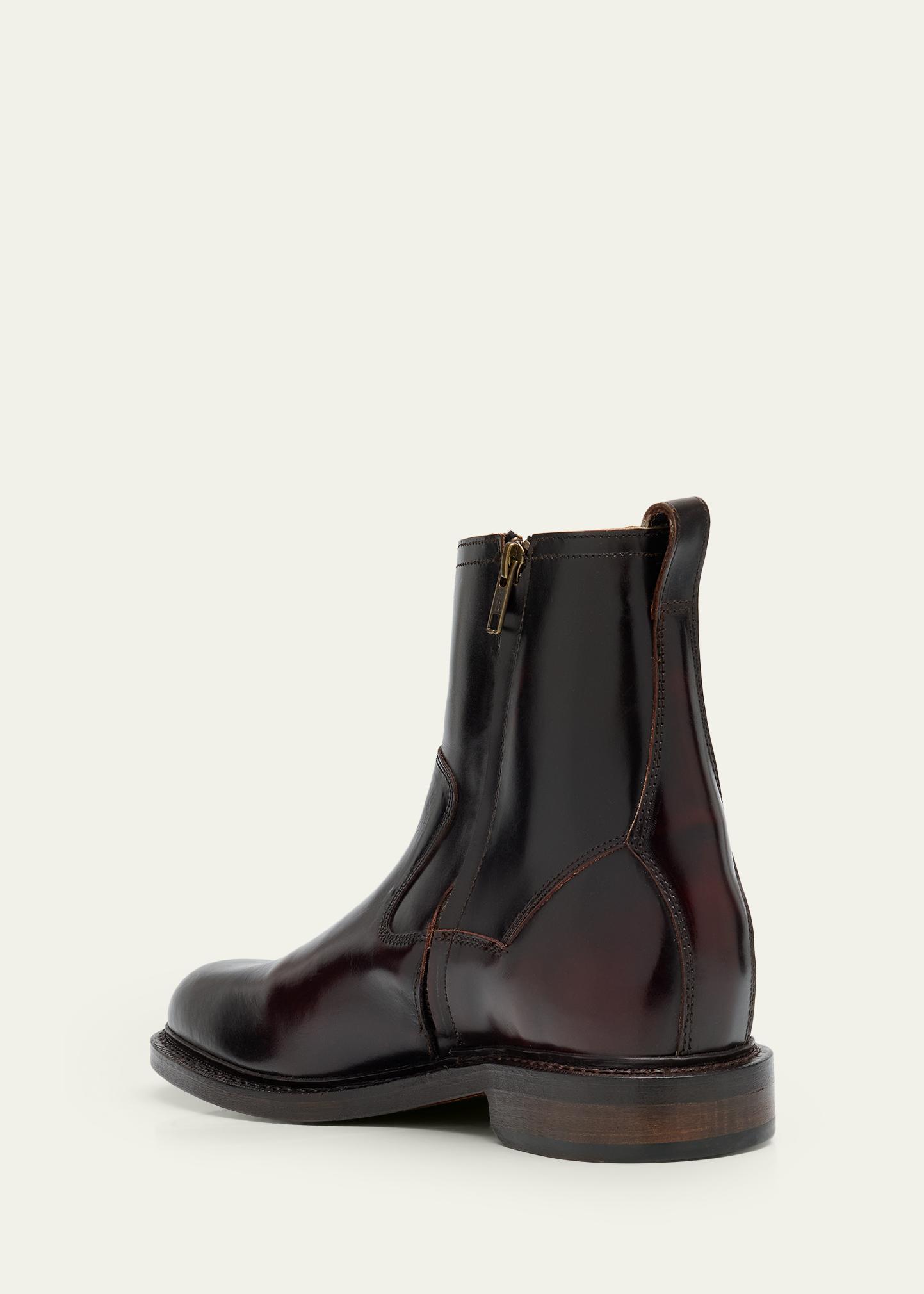 Allen Edmonds Shiny Black Leather Ankle Boots with Side Zip Allen Edmonds Reserve Men main image 3