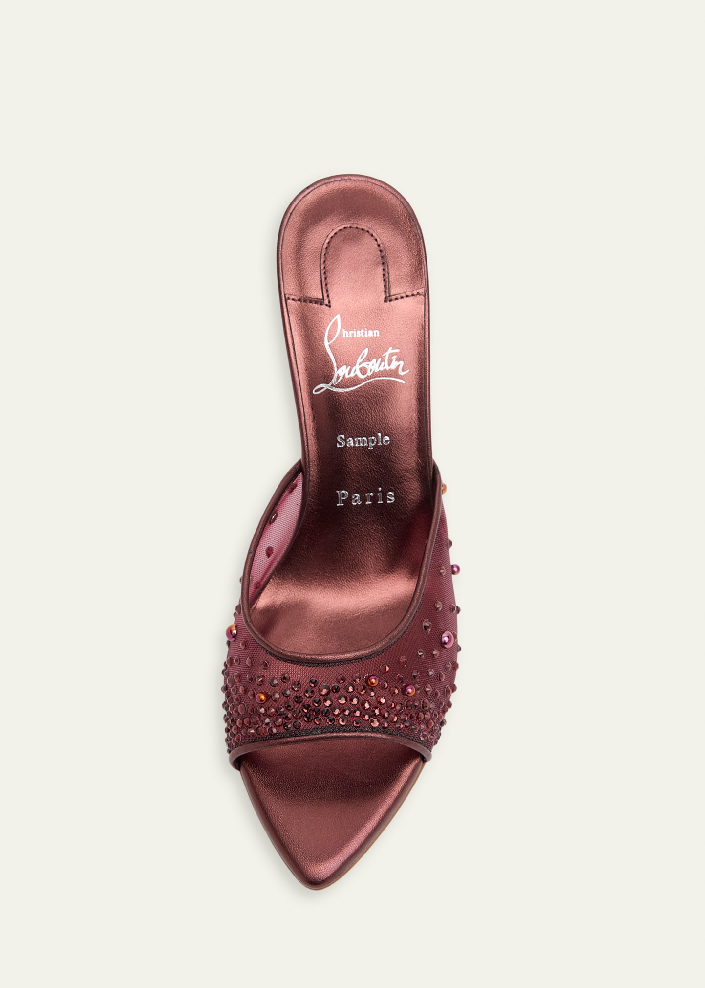 Christian Louboutin 80mm Miss Z Embellished Mesh and Metallic
