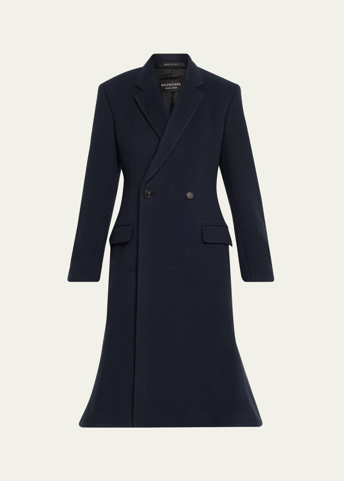 Balenciaga Double-Breasted Godet Midi Overcoat - Bergdorf Goodman