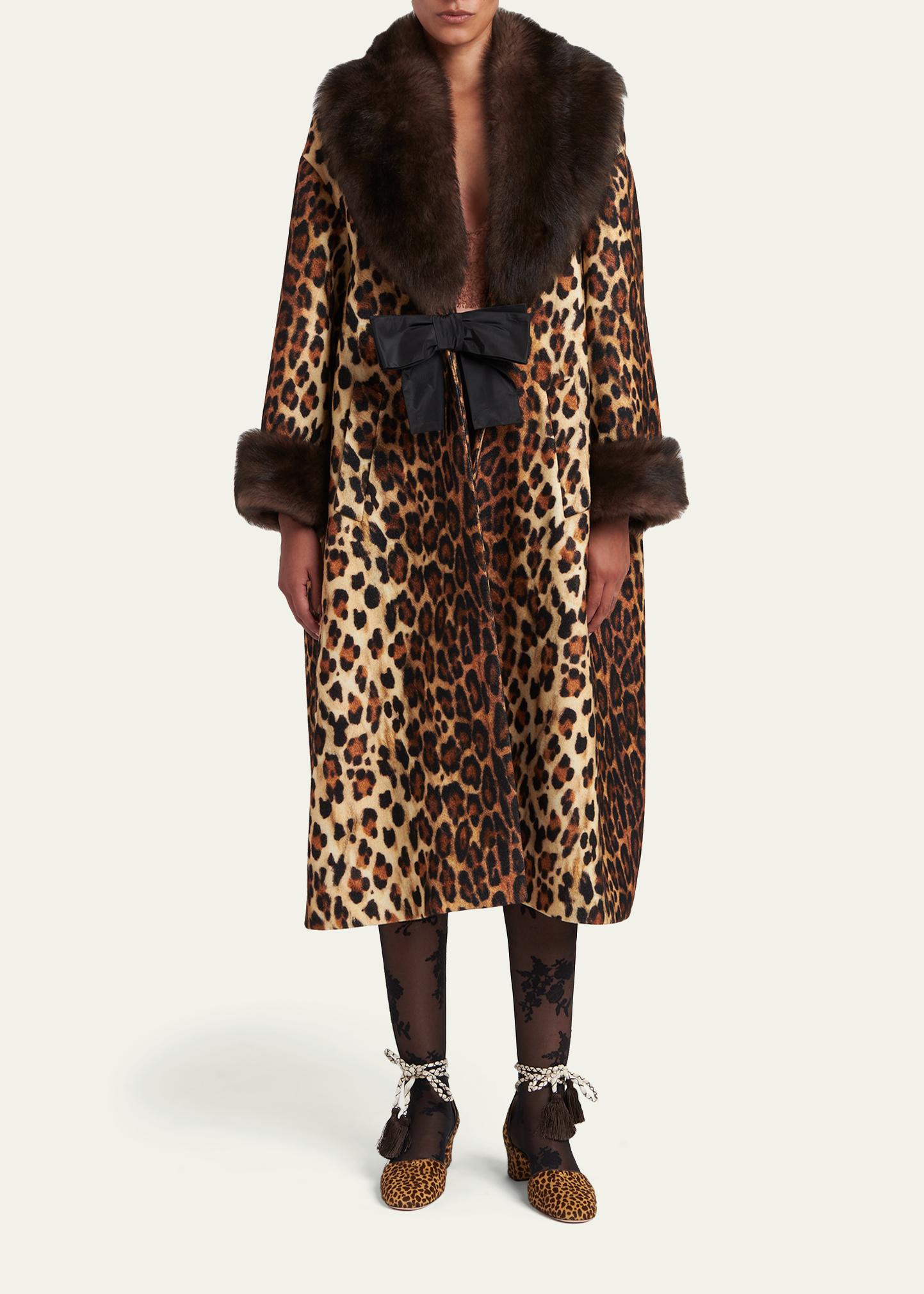 1143 Szzoqdz Women French Style Vintage Leopard Print Wool Soft Winter Warm Leopard is a neutral right?! Insane 1960s long line faux fur  main image 4