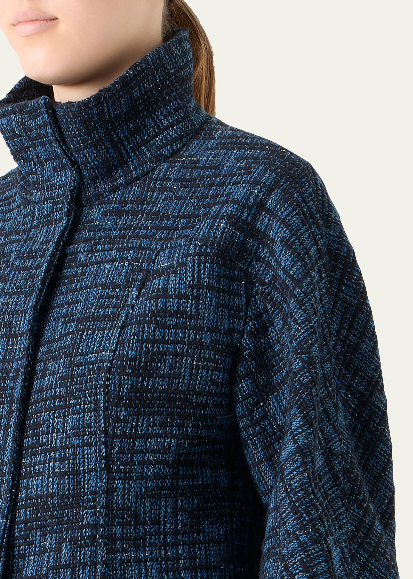 Akris punto Raw Denim Tweed Zip Jacket - Bergdorf Goodman
