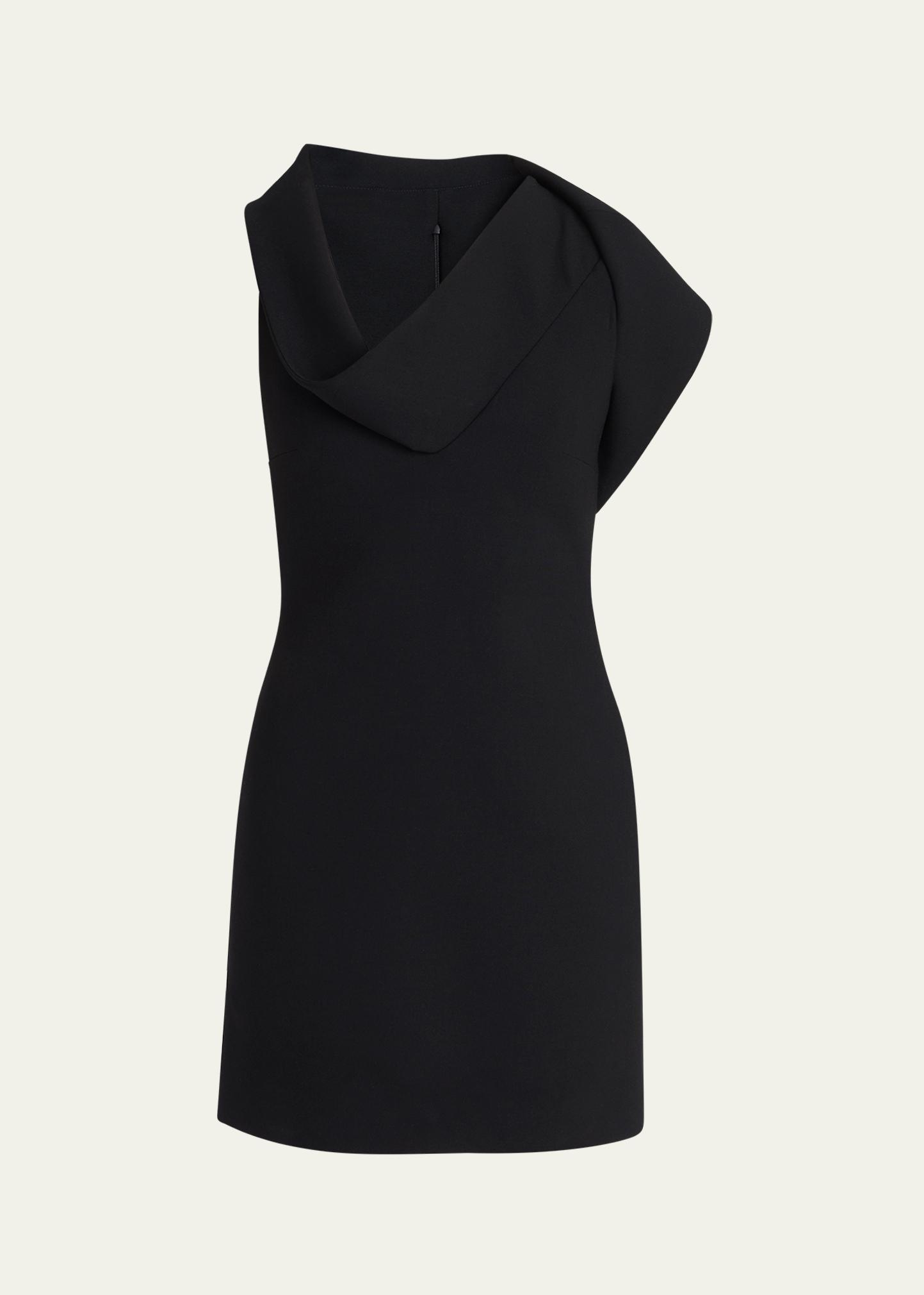Ferragamo Cowl-Neck Stretch Twill Mini Dress
