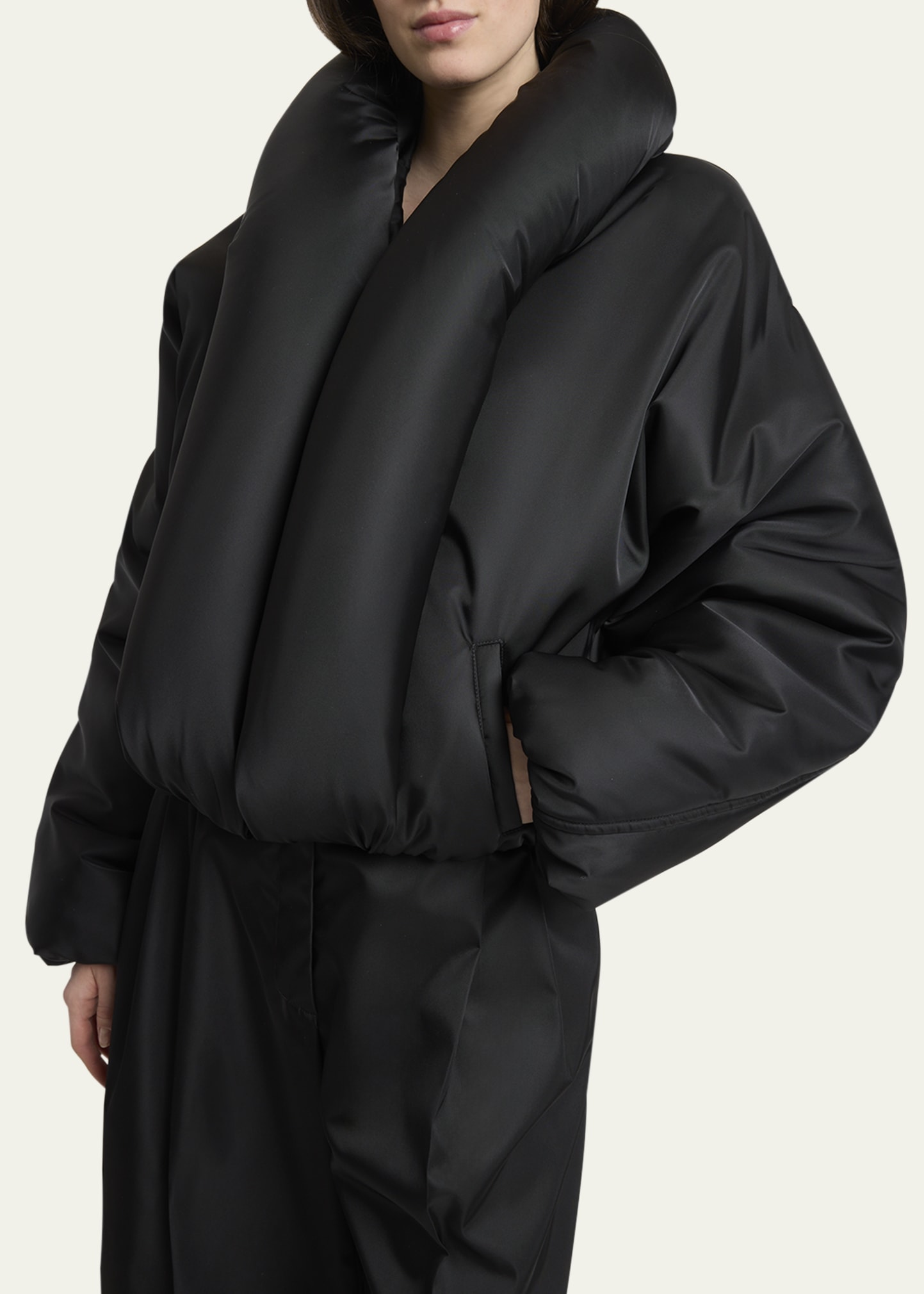 ALAIA Taffeta Padded Bomber Jacket - Bergdorf Goodman
