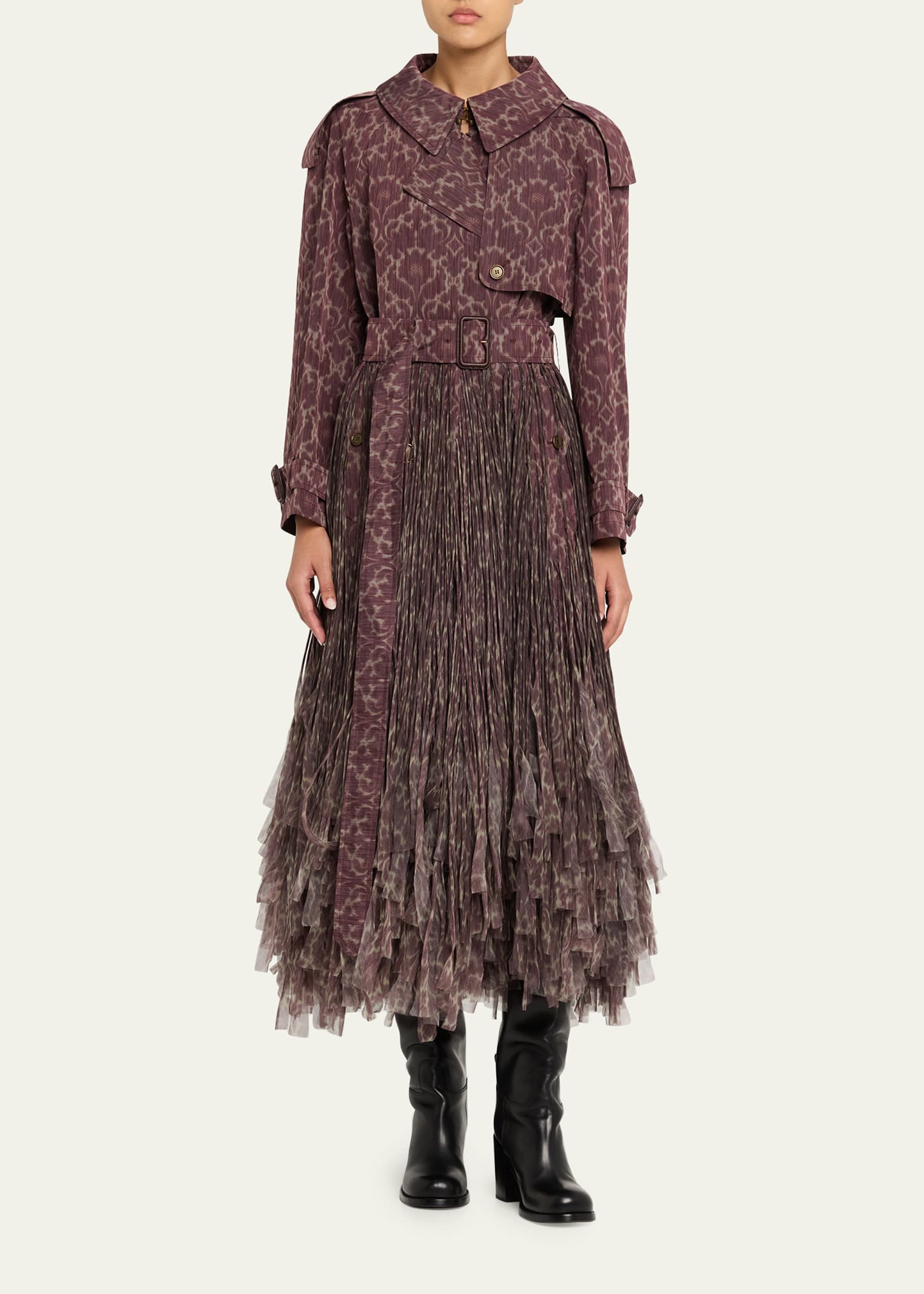 Burberry Fitzrovia Baroque Fringe Long Trench Coat - Bergdorf Goodman