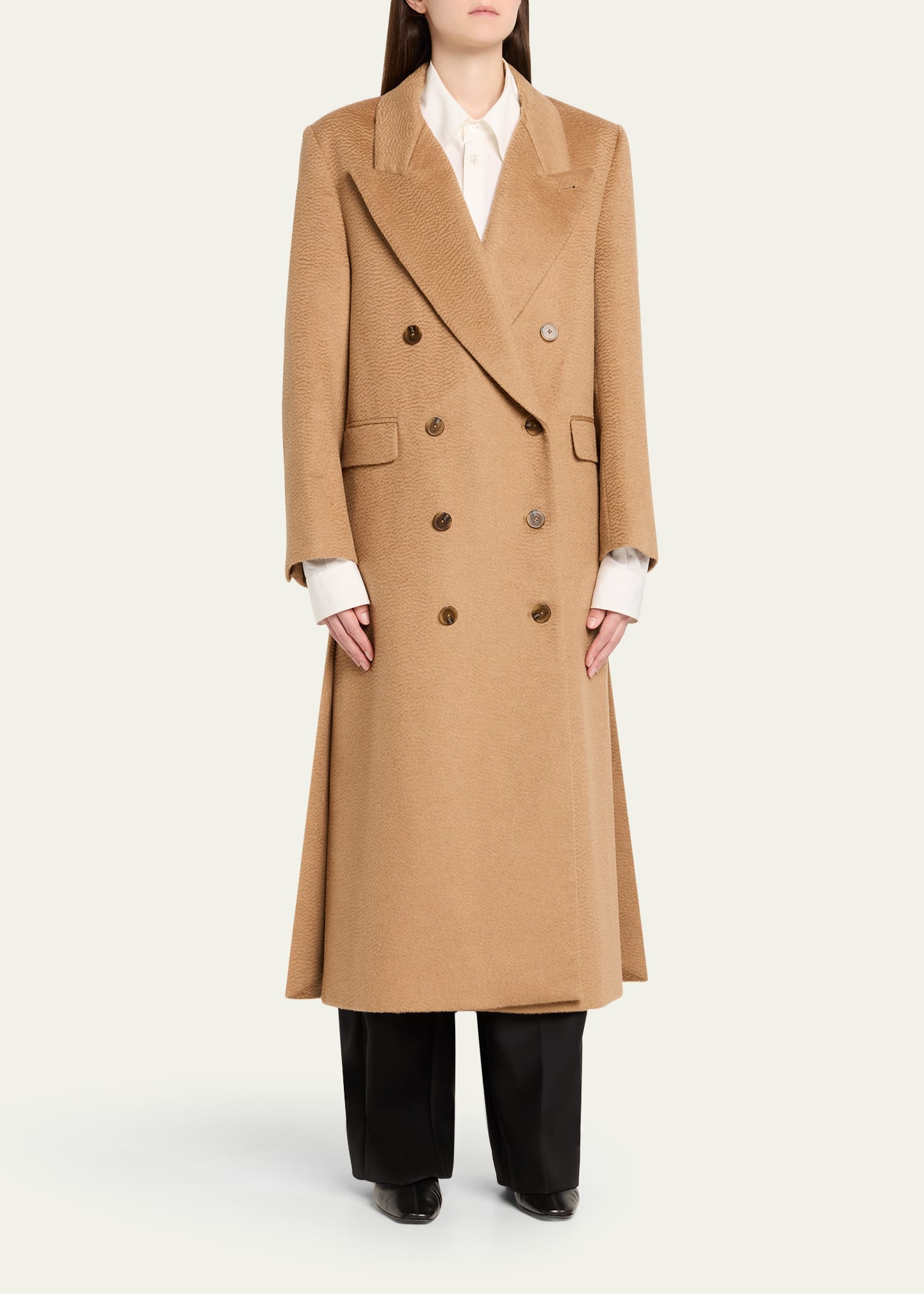 Heirlome Lilli Brushed Camel Double-Breasted Long Coat - Bergdorf