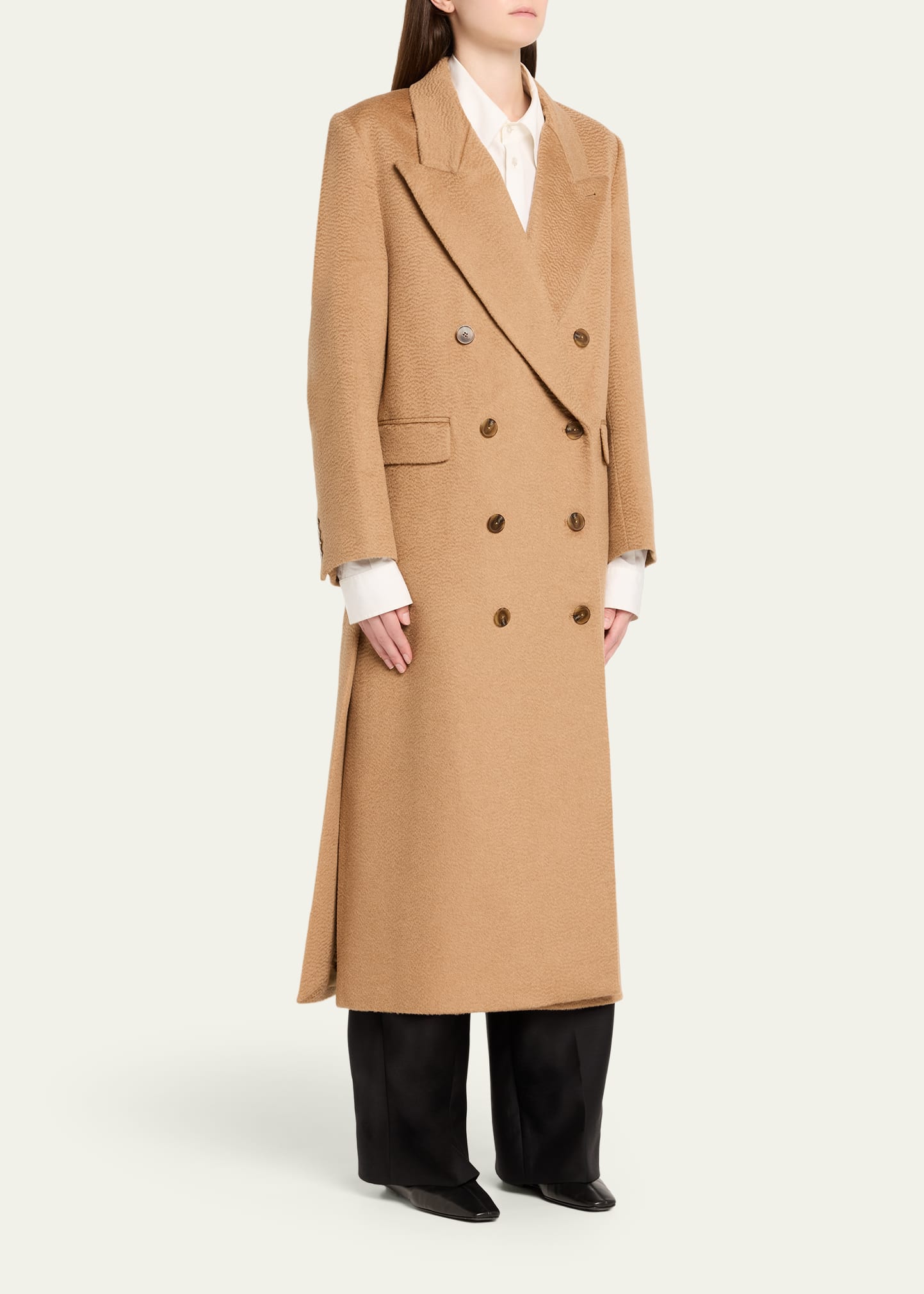Heirlome Lilli Brushed Camel Double-Breasted Long Coat - Bergdorf