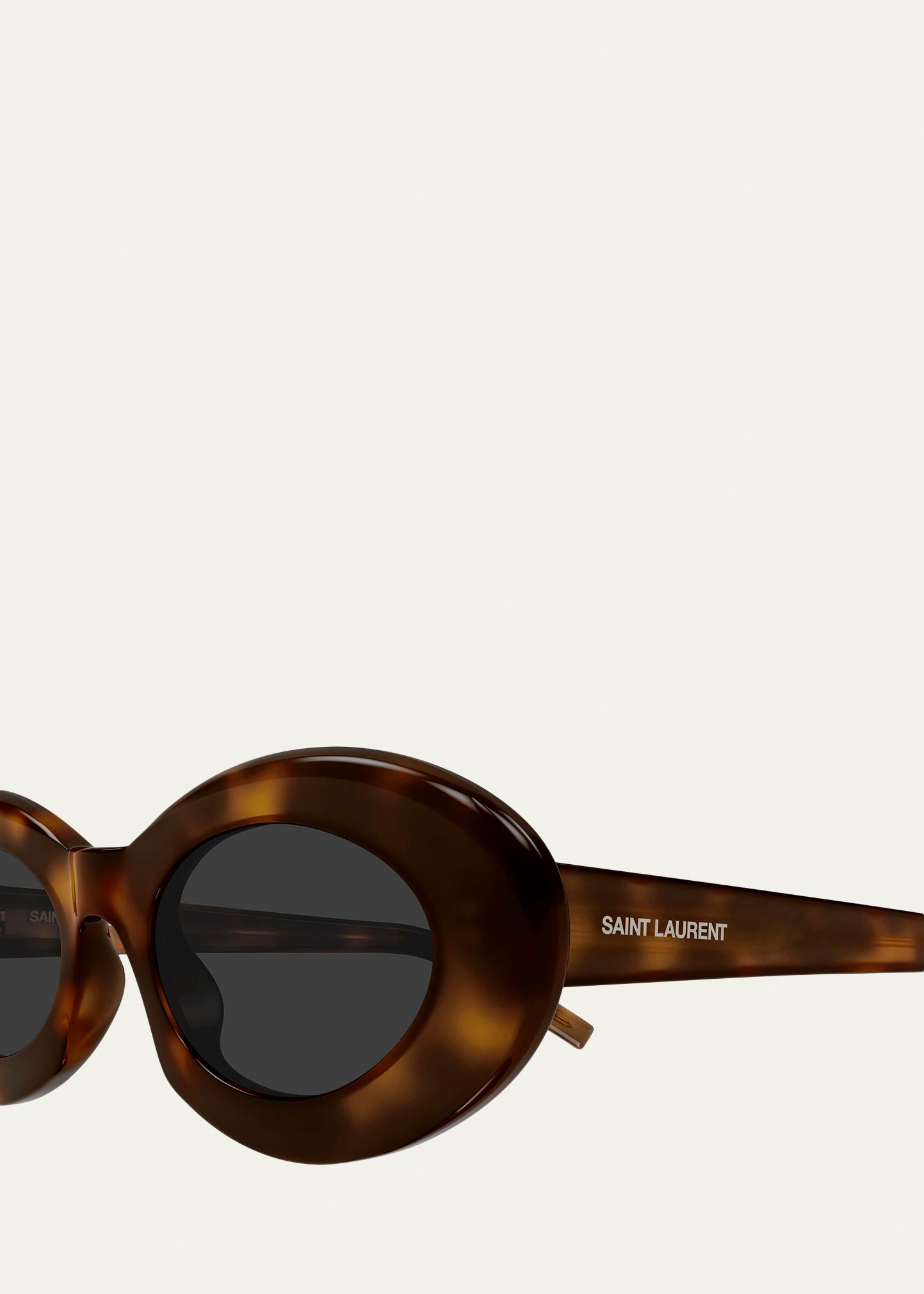 Saint Laurent SL 594 009 Sunglasses Havana Oval Frame, Grey Lenses Sunglasses SAINT LAURENT SL 594 009 52 – Visual Click main image 3