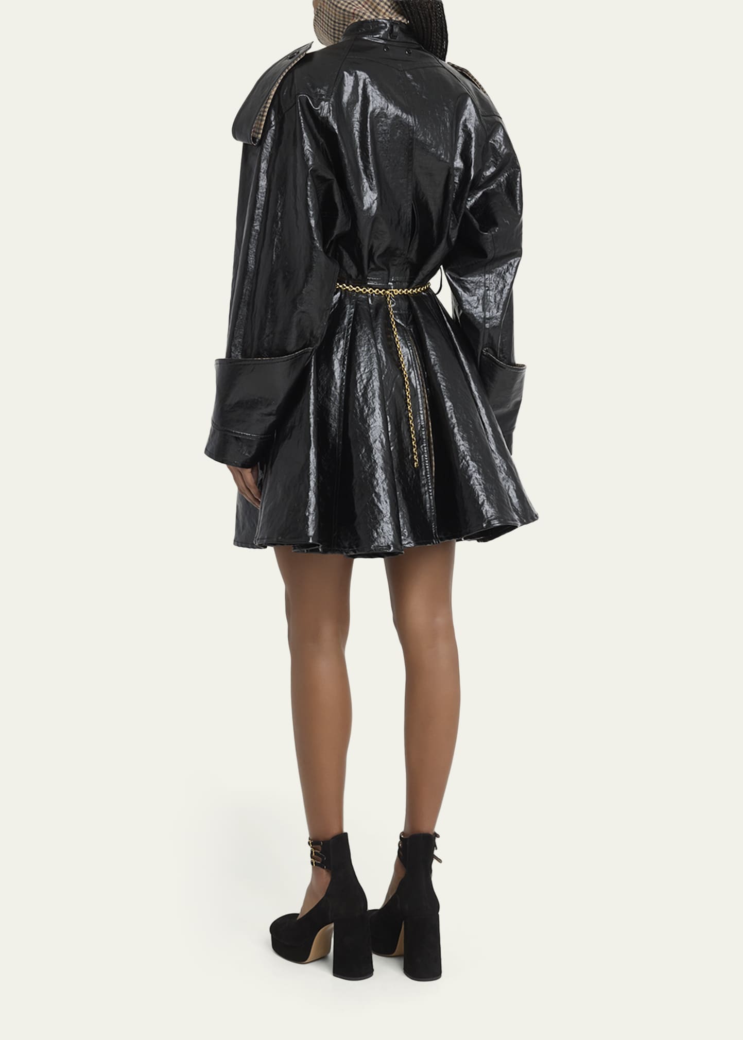 Chloe Coated Linen Belted Riding Trench Coat - Bergdorf Goodman