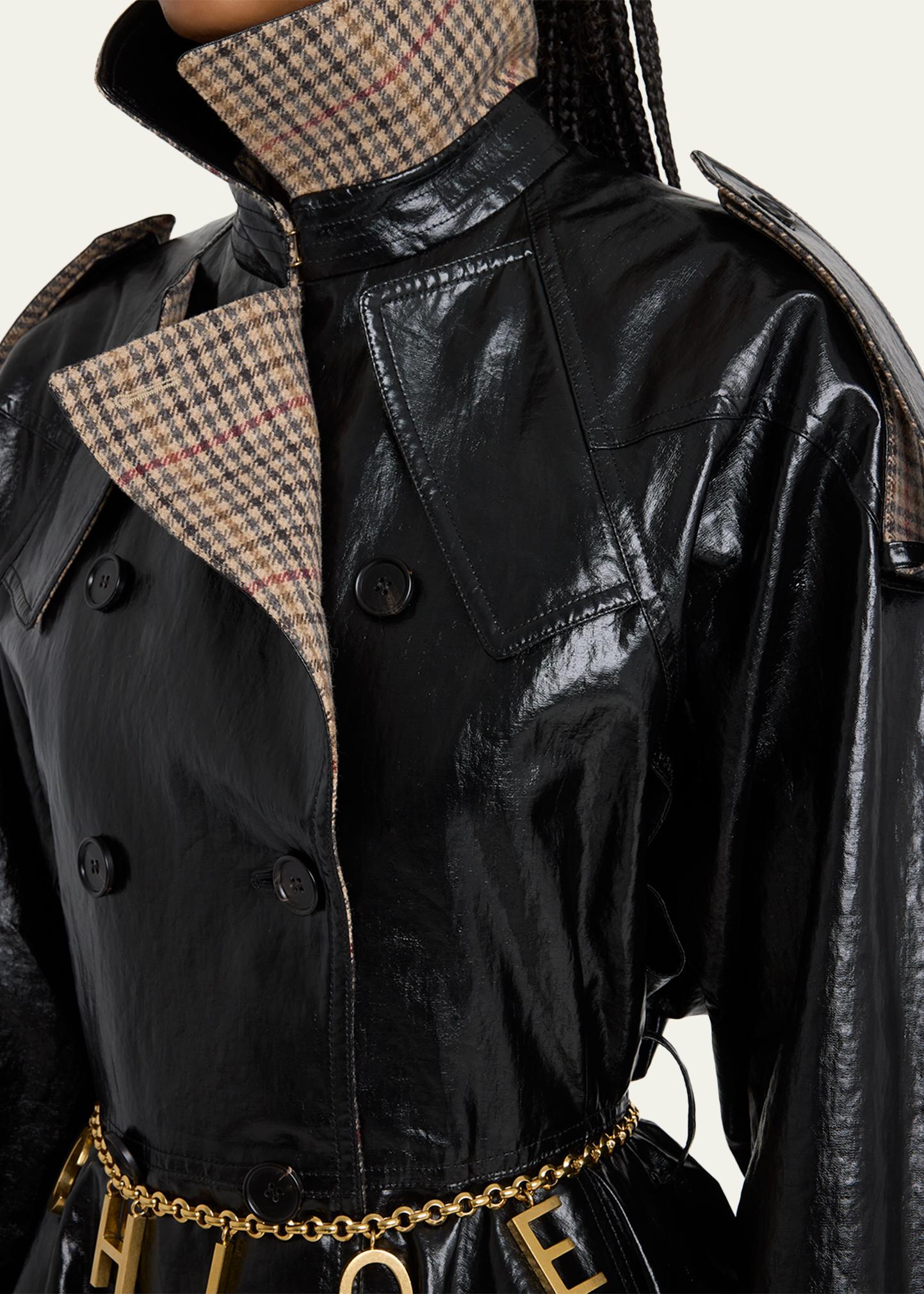Chloe Coated Linen Belted Riding Trench Coat - Bergdorf Goodman
