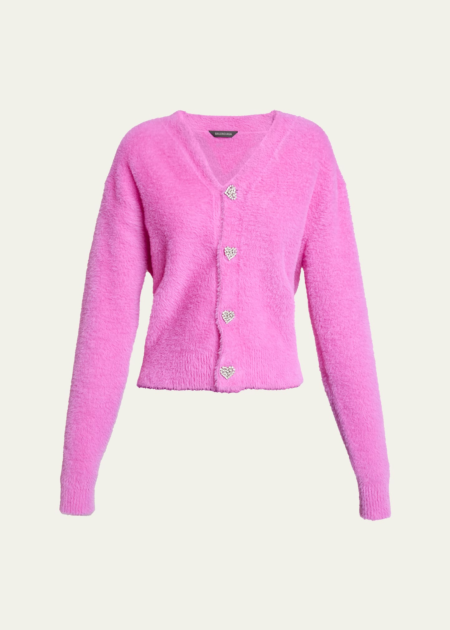 Balenciaga Fluffy V-Neck Cardigan - Bergdorf Goodman