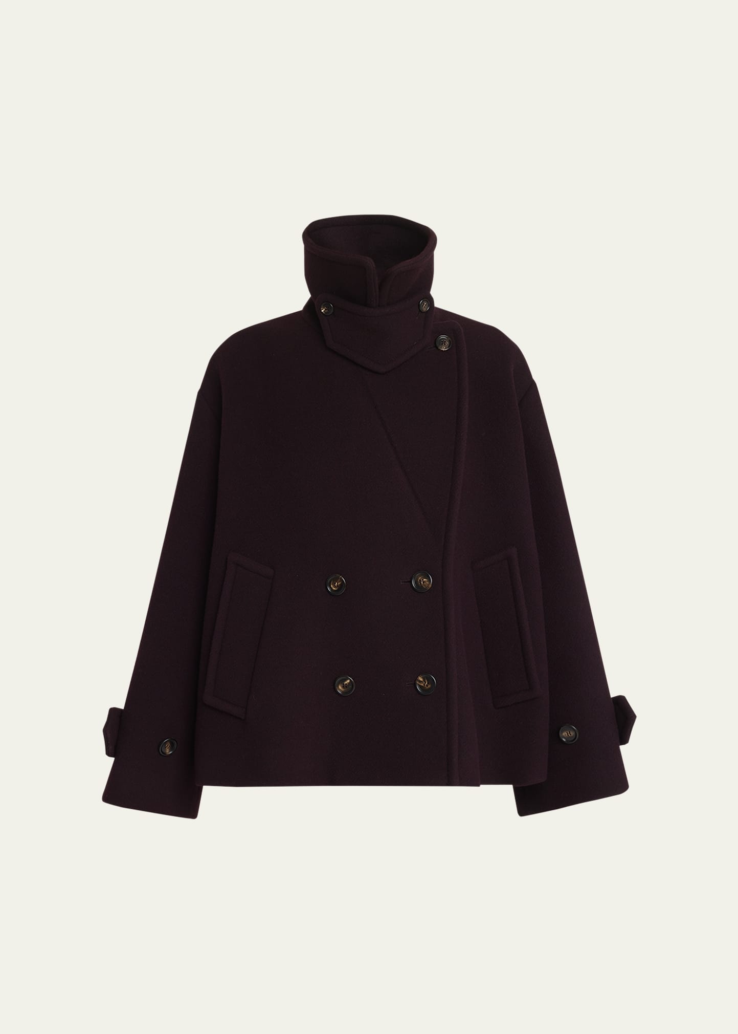 Chloe Wool Double-Breasted Oversized Pea Coat - Bergdorf Goodman