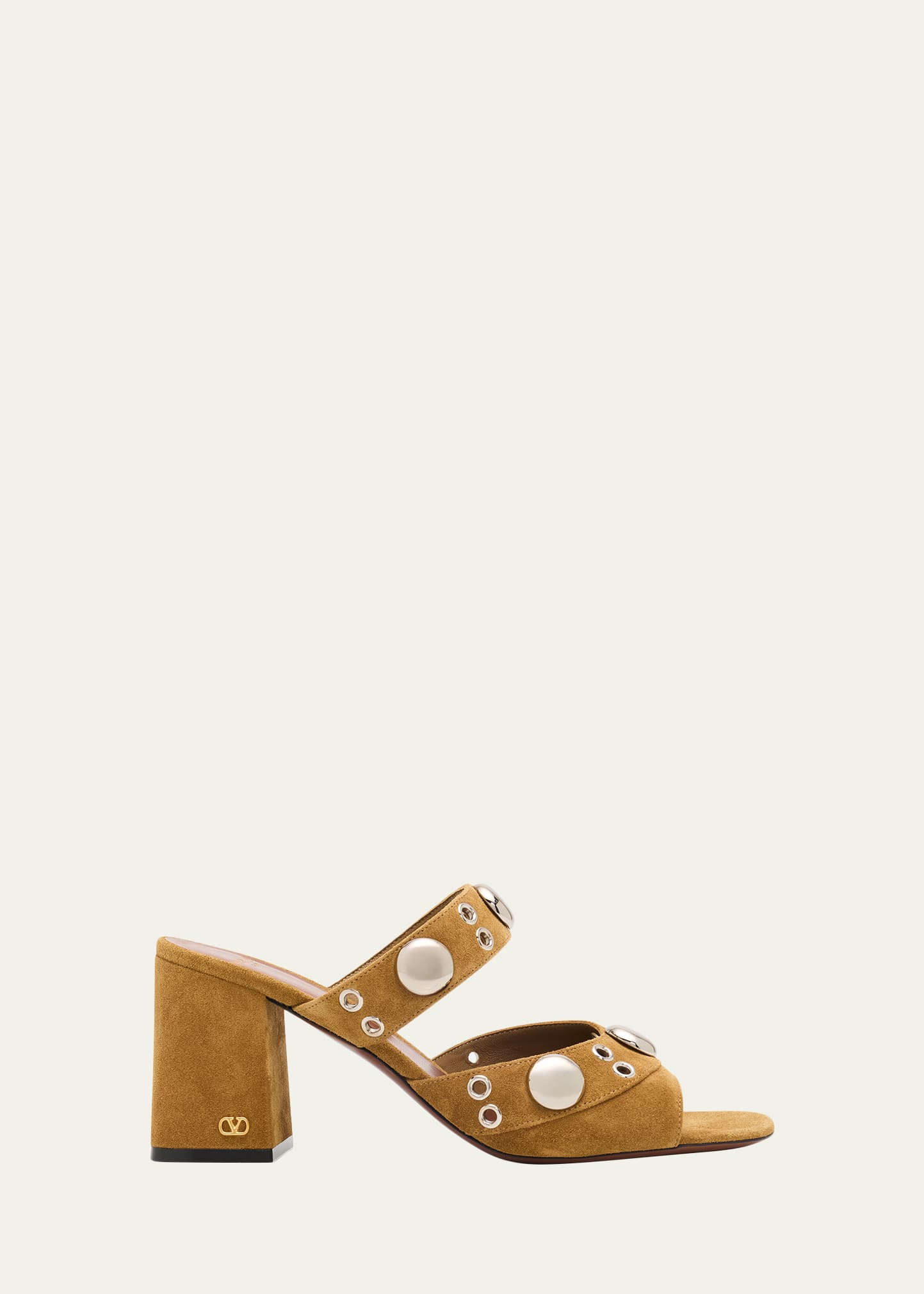 Valentino Garavani 75mm Studded Suede Mule Sandals - Bergdorf Goodman