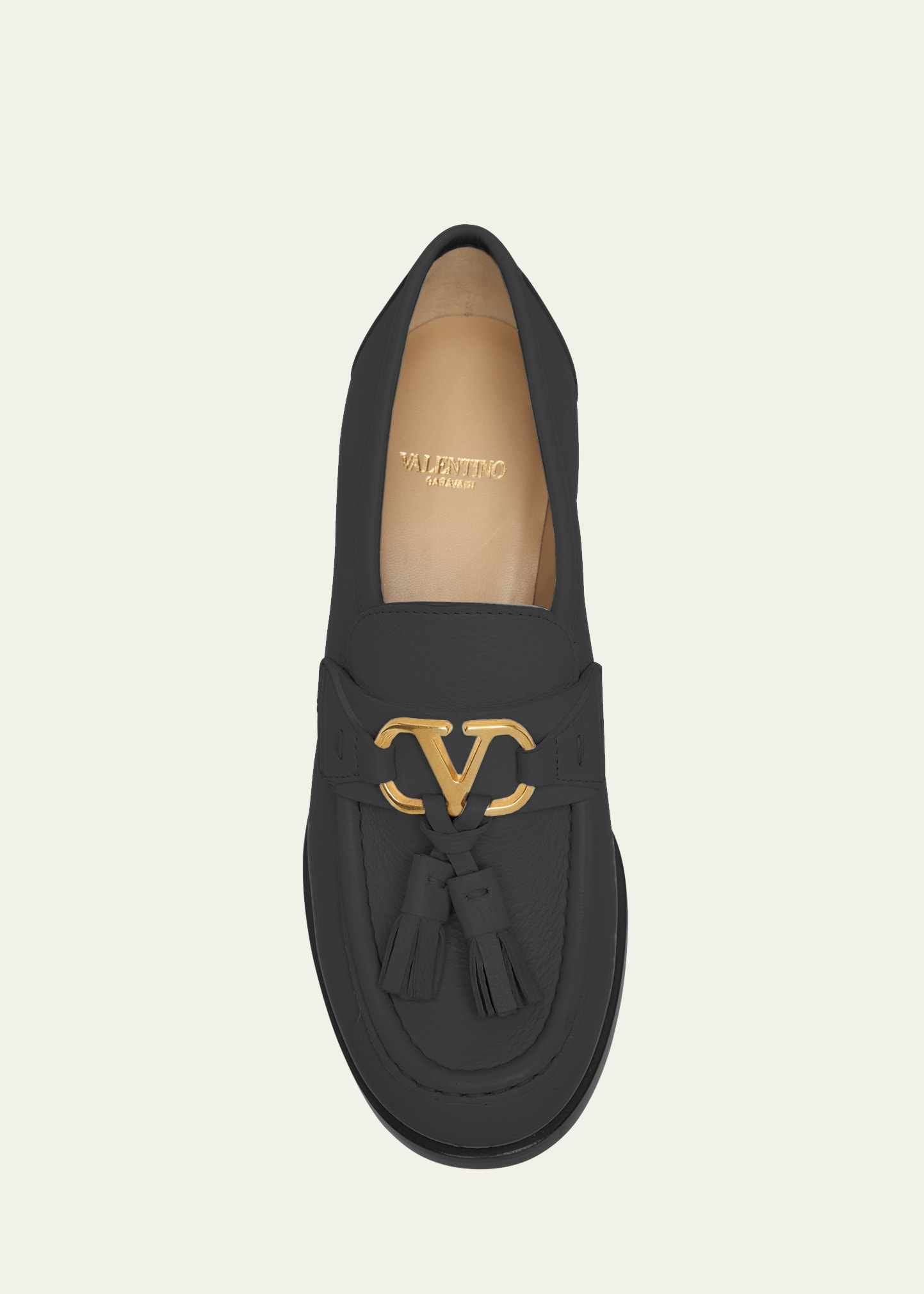 Valentino Garavani 60mm VLogo Signature Leather Block-Heel Penny