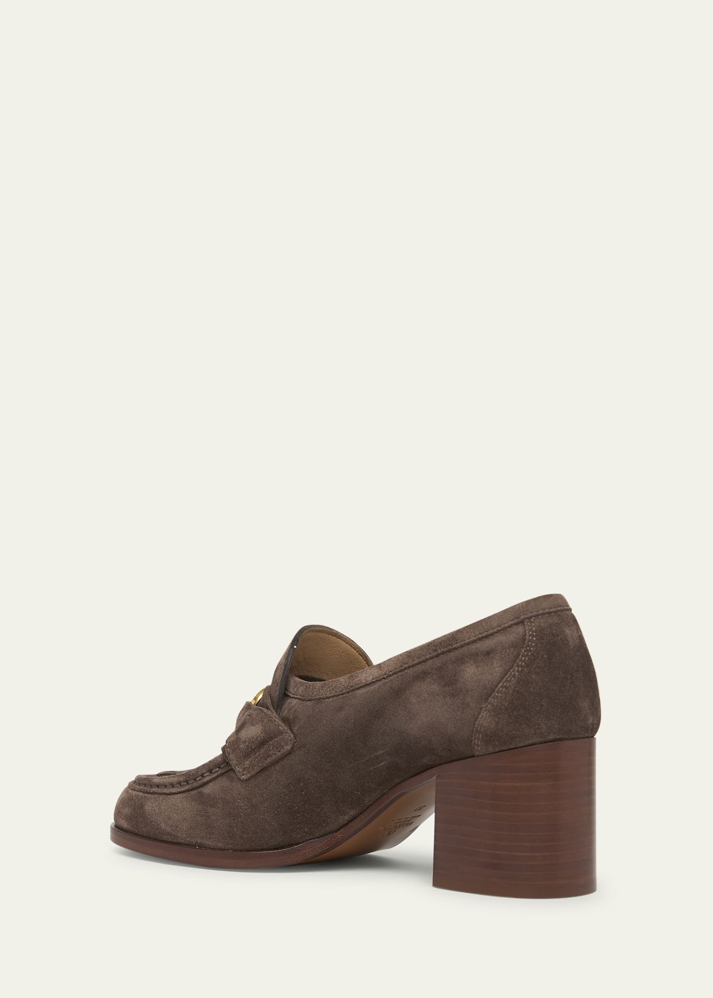 Valentino Garavani 60mm VLogo Signature Suede Block-Heel Penny