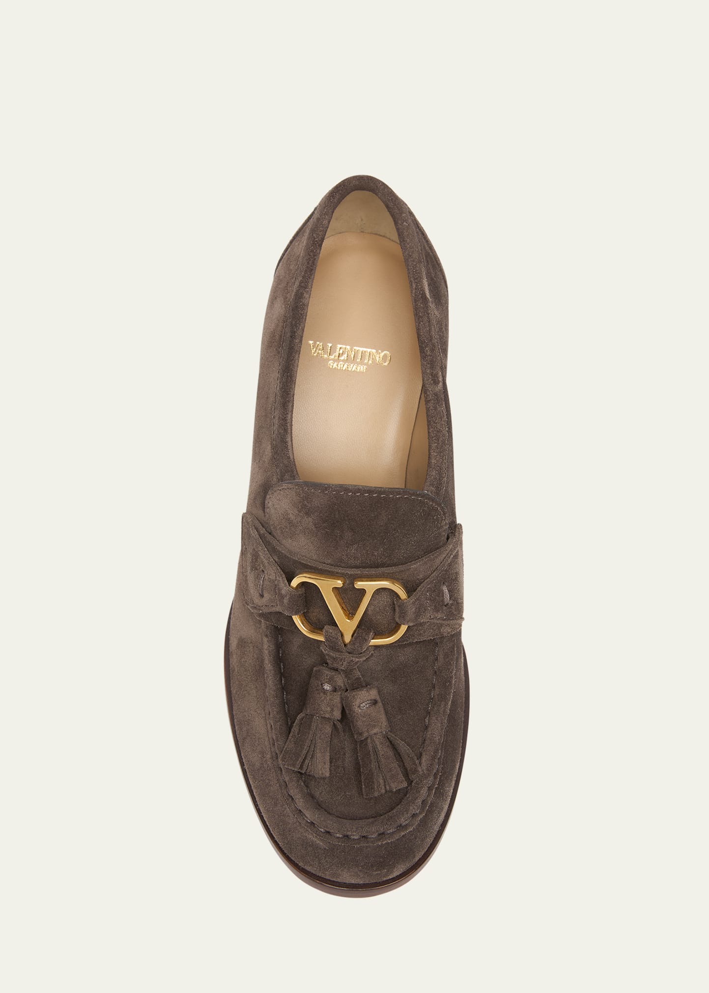 Valentino Garavani 60mm VLogo Signature Suede Block-Heel Penny
