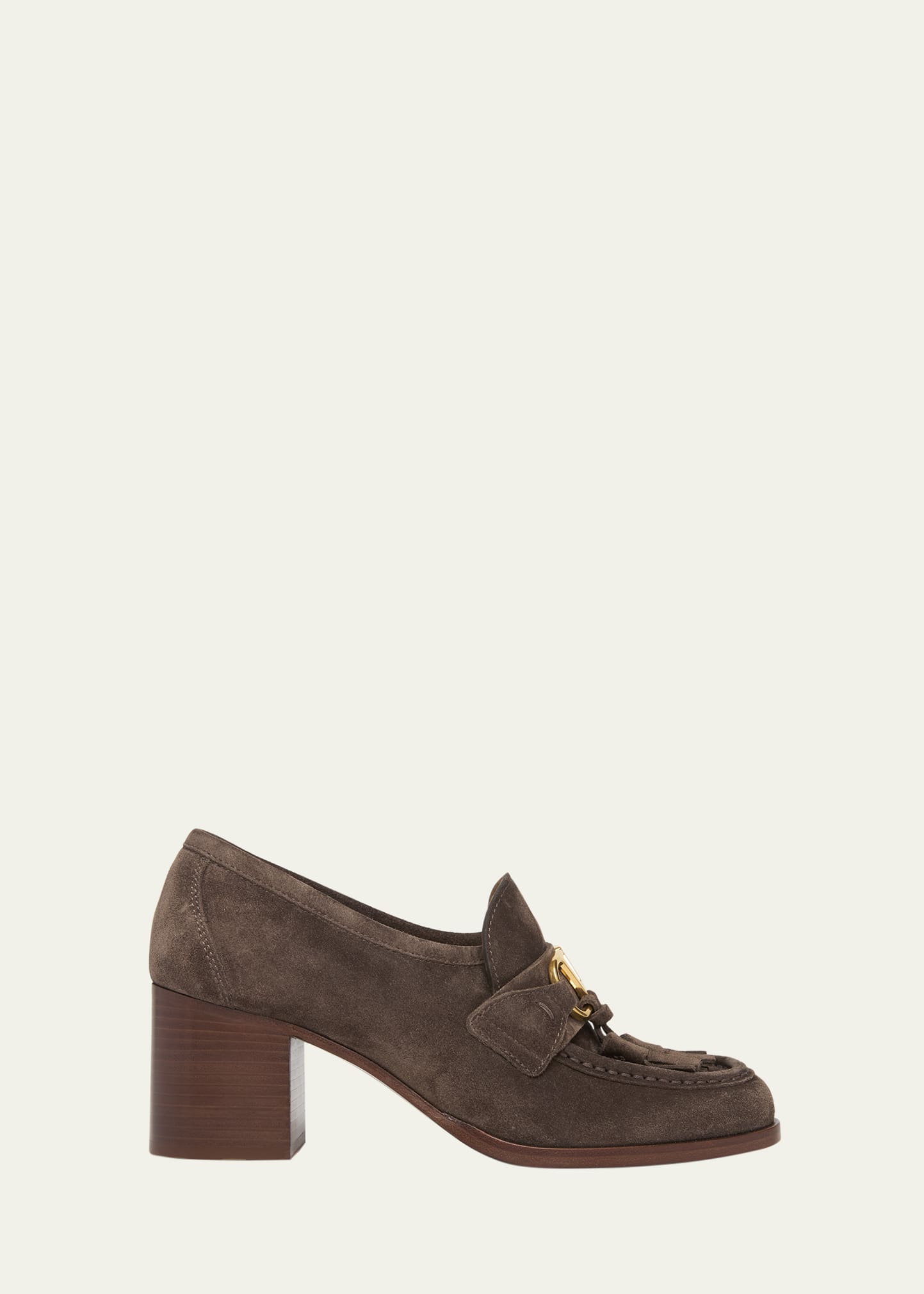Valentino Garavani 60mm VLogo Signature Suede Block-Heel Penny