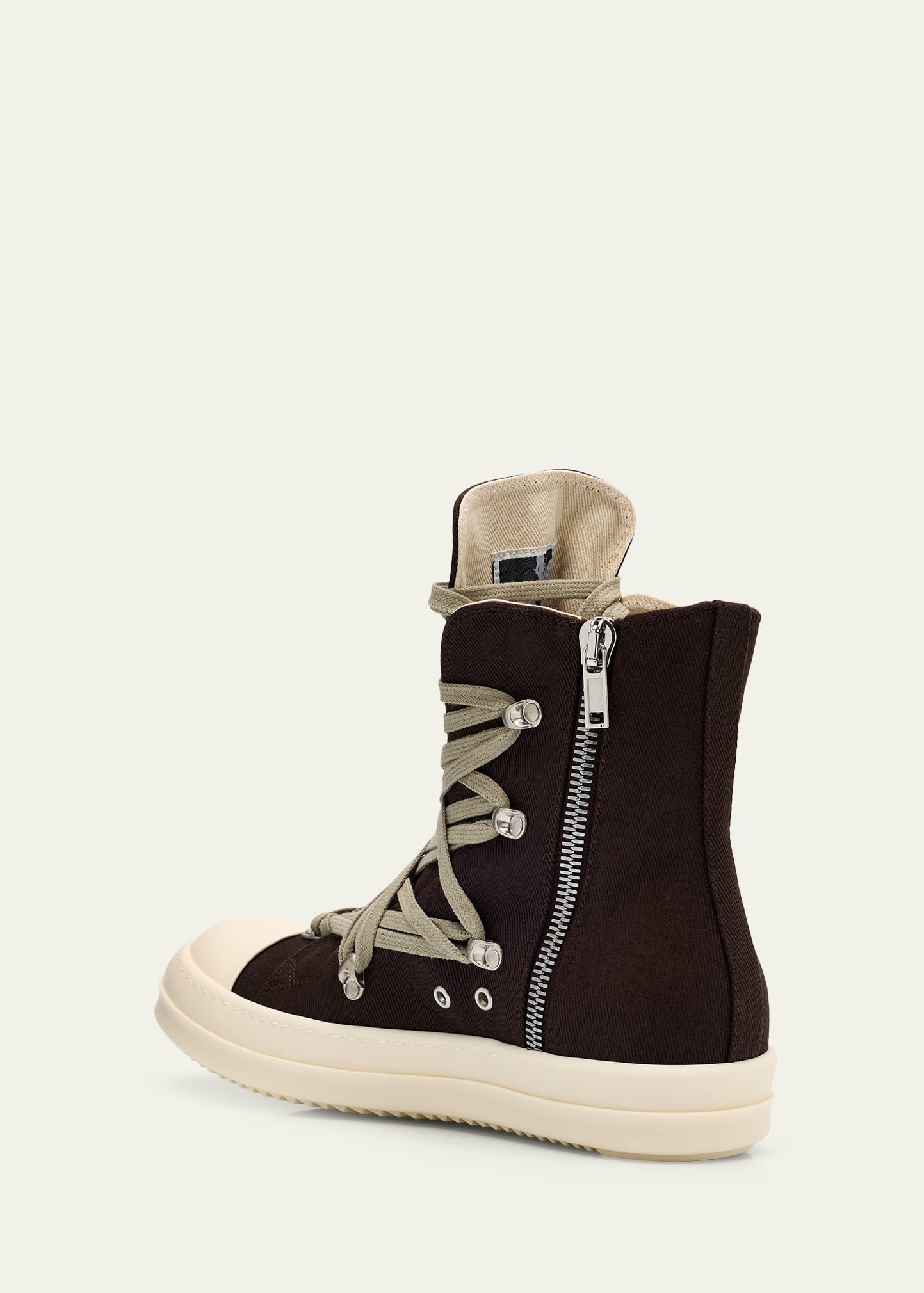 DRKSHDW RICK OWENS Men's Megalace Sneaks Denim Side-Zip High-Top