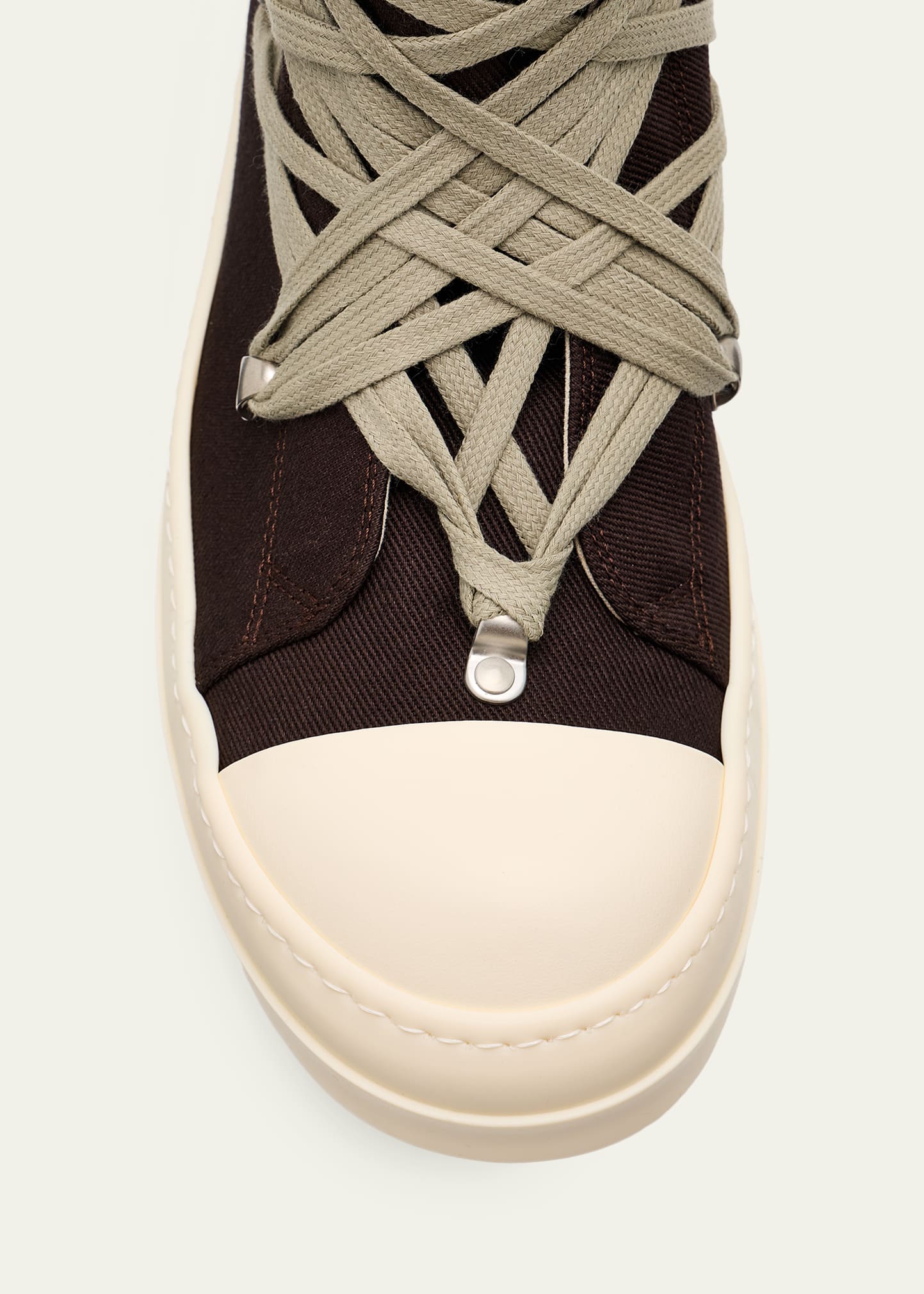 DRKSHDW RICK OWENS Men's Megalace Sneaks Denim Side-Zip High-Top
