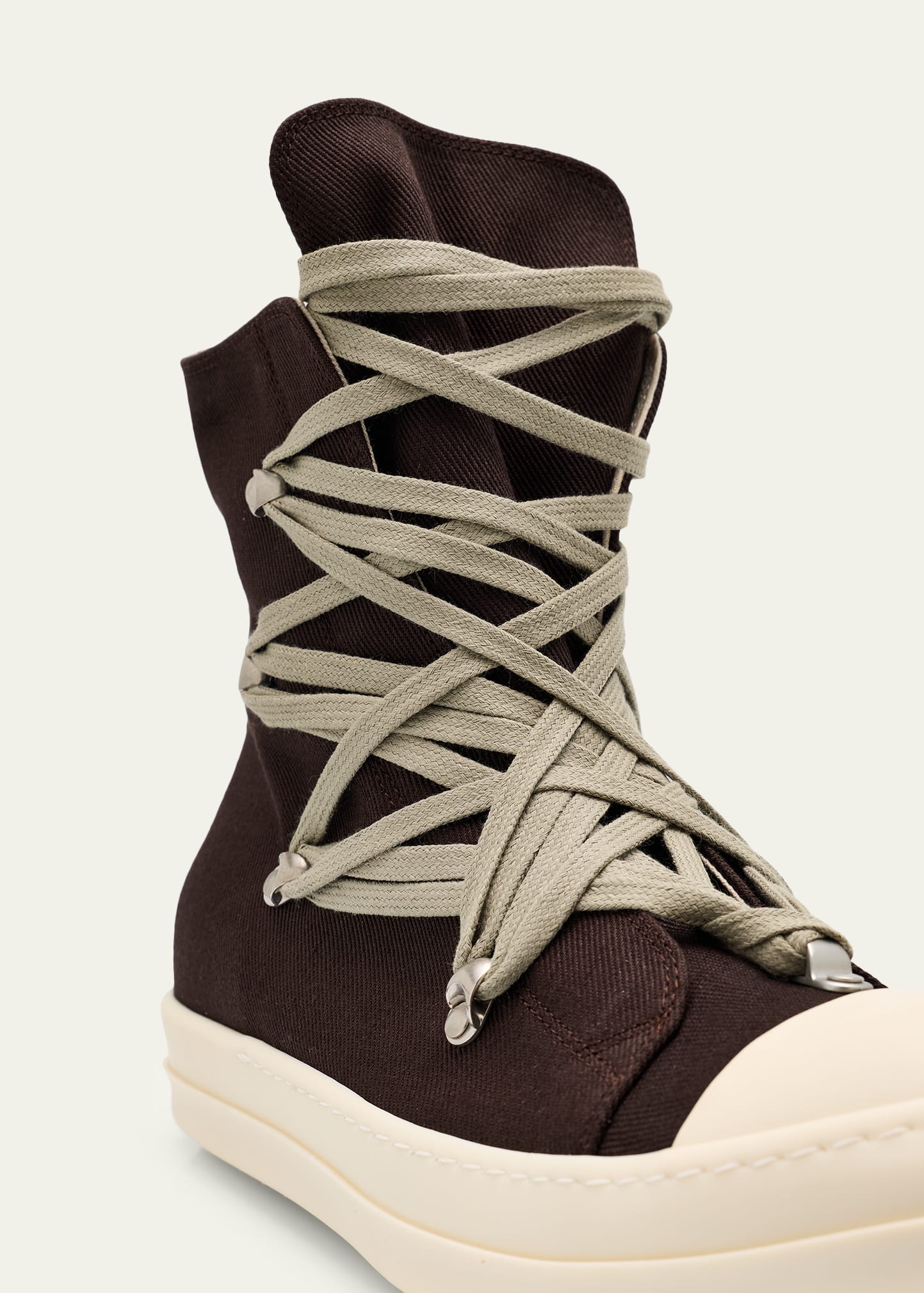 DRKSHDW RICK OWENS Men's Megalace Sneaks Denim Side-Zip High-Top