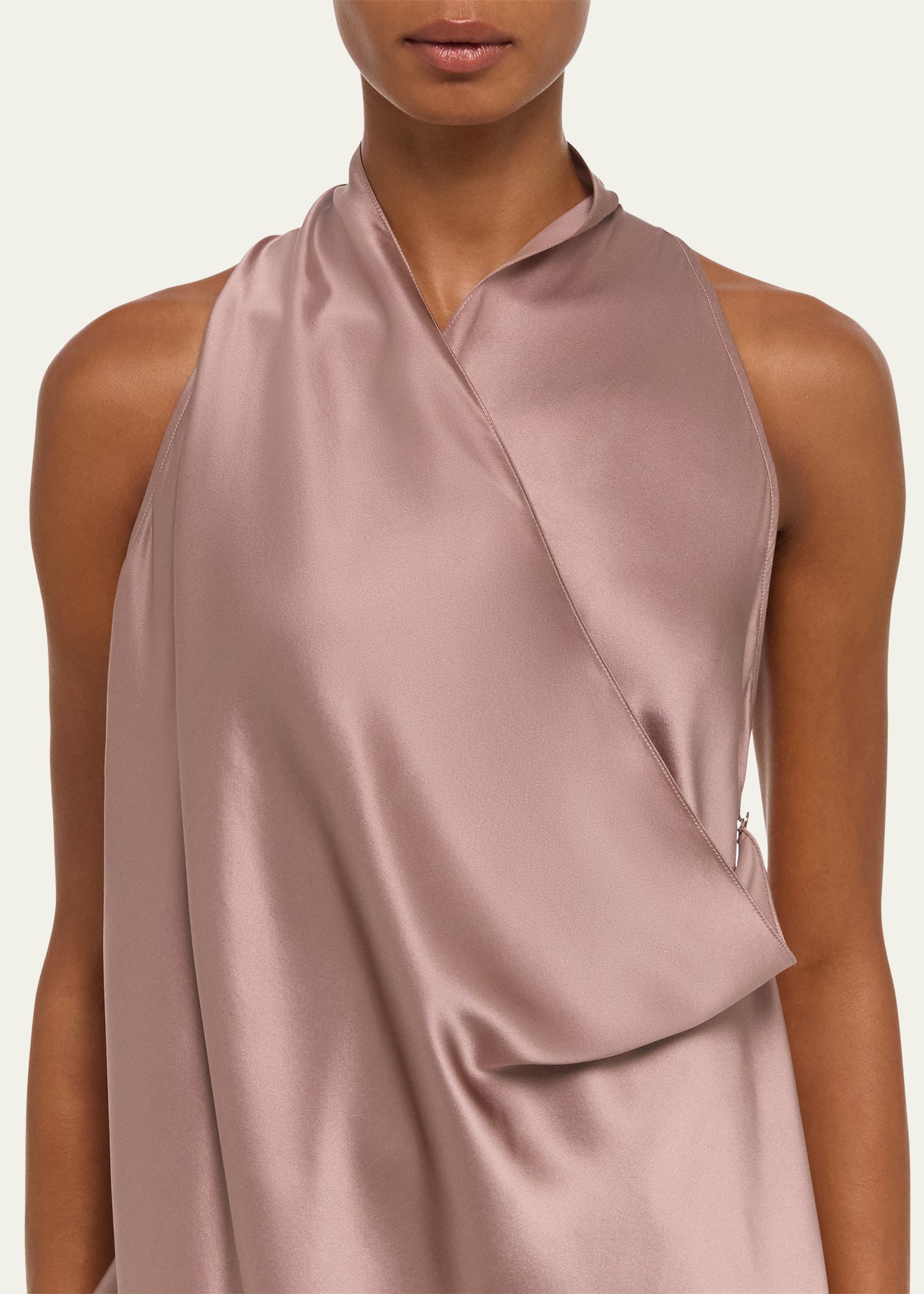 Helmut Lang Draped Silk Cowl-Neck Top - Bergdorf Goodman