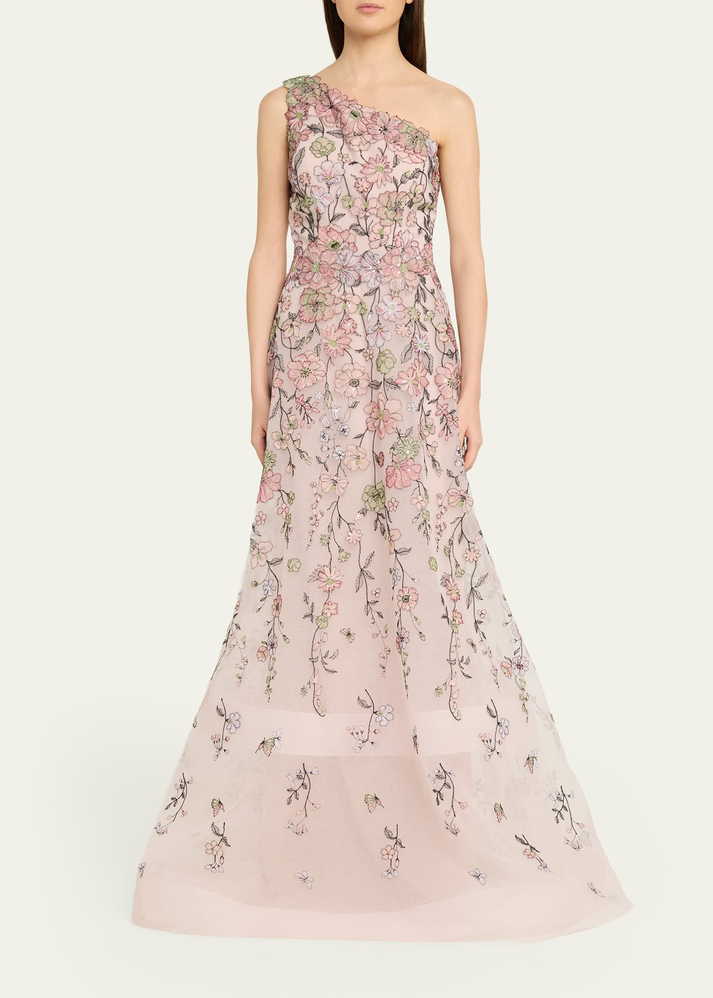 teri jon by rickie freeman crepe off-the-shoulder embroidered tulle dress Teri Jon by Rickie Freeman Crepe Off-the-Shoulder Embroidered Tulle Dress