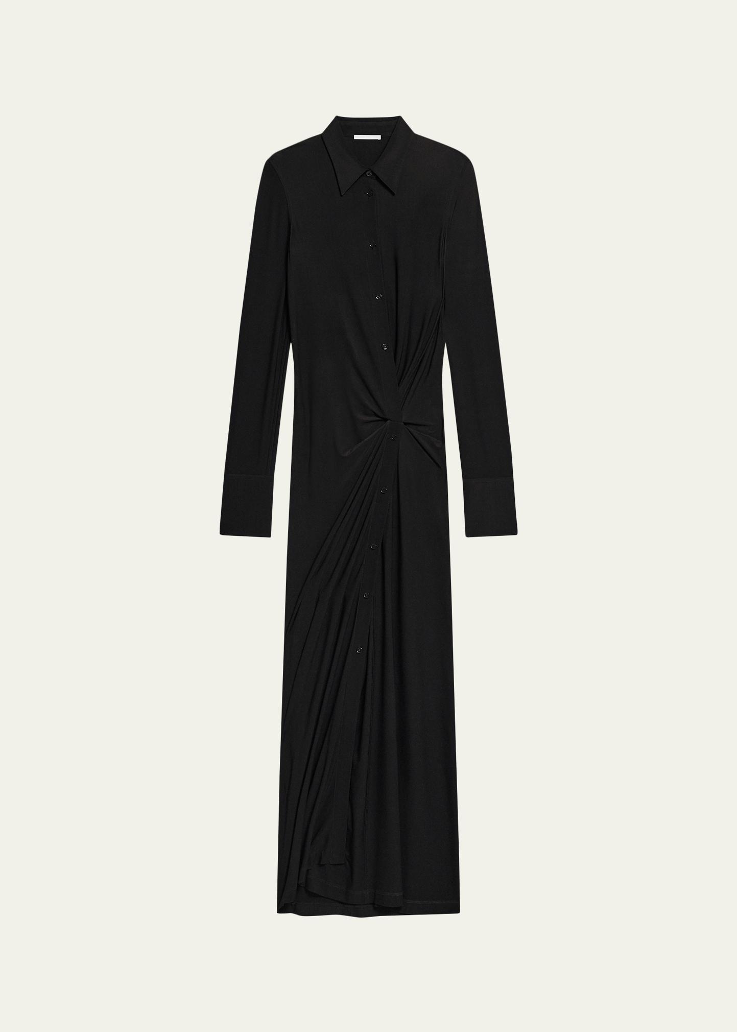 Helmut Lang Twisted Long-Sleeve Shirtdress - Bergdorf Goodman
