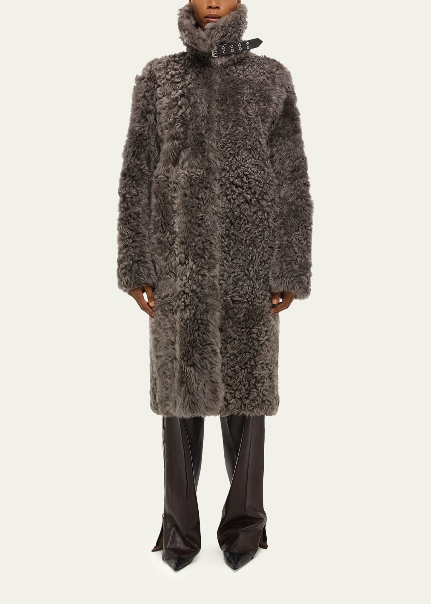 Helmut Lang Reversible Curly Shearling Coat - Bergdorf Goodman
