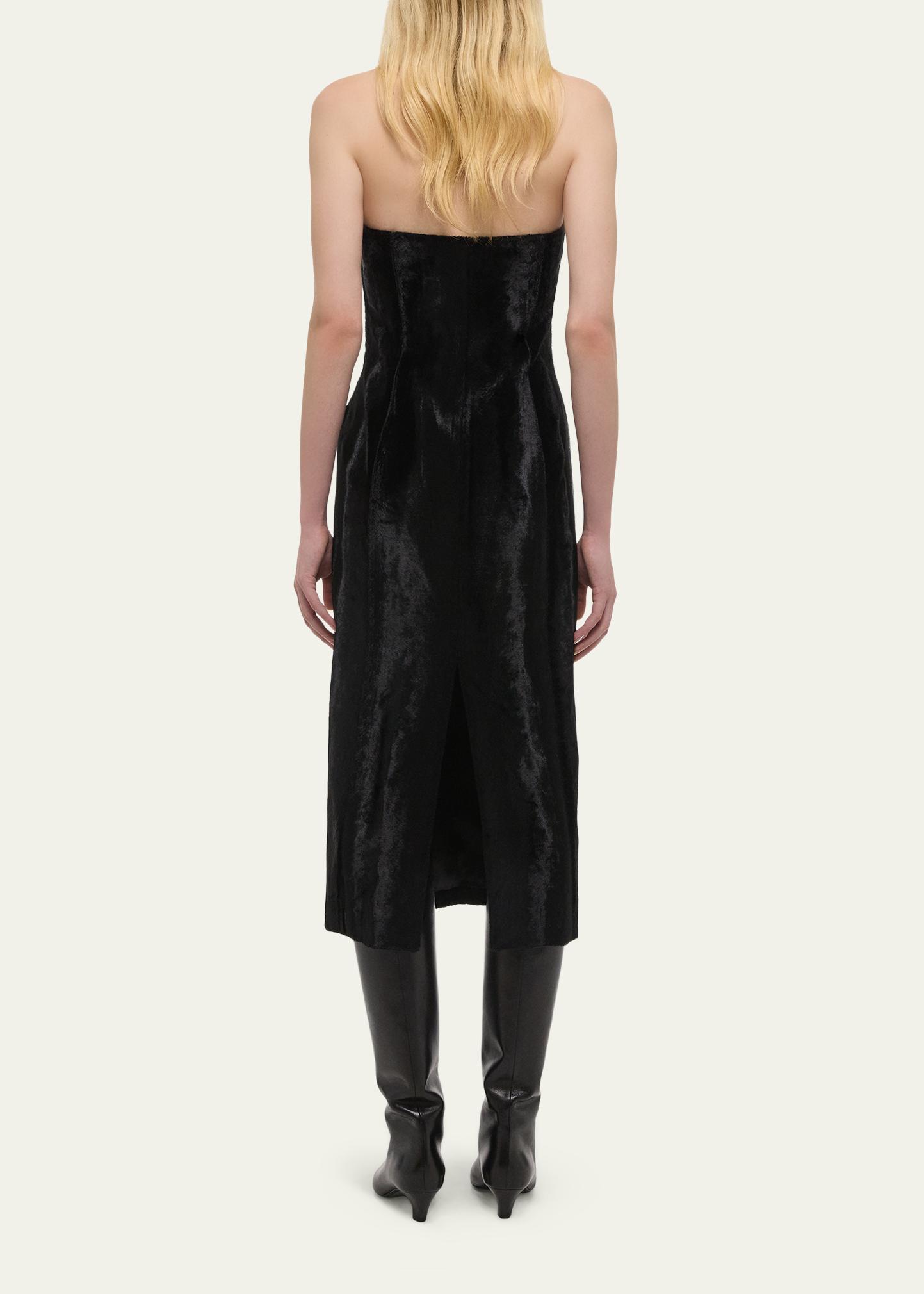 Helmut Lang Pony Faux-Fur Midi-Dress - Black